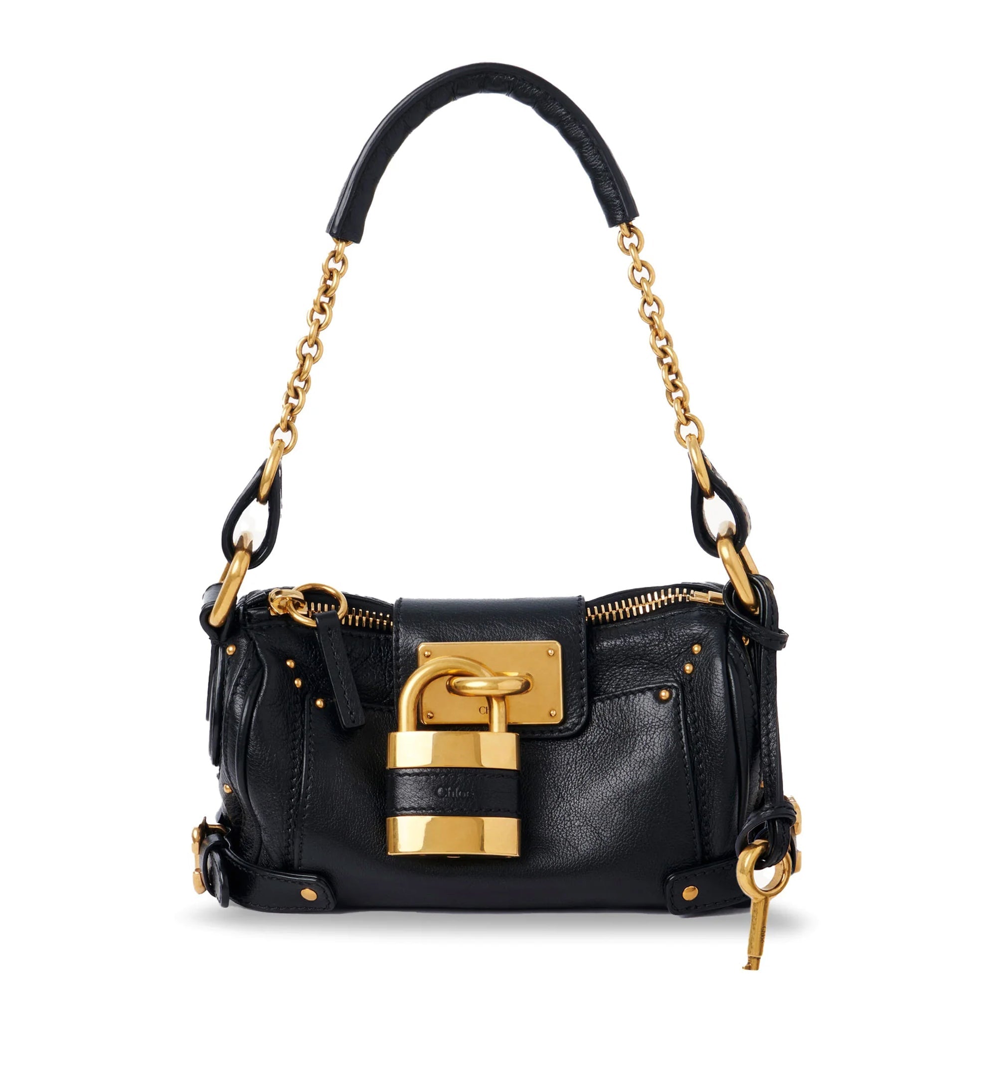 Small Paddington Chain Bag in Grained Leather