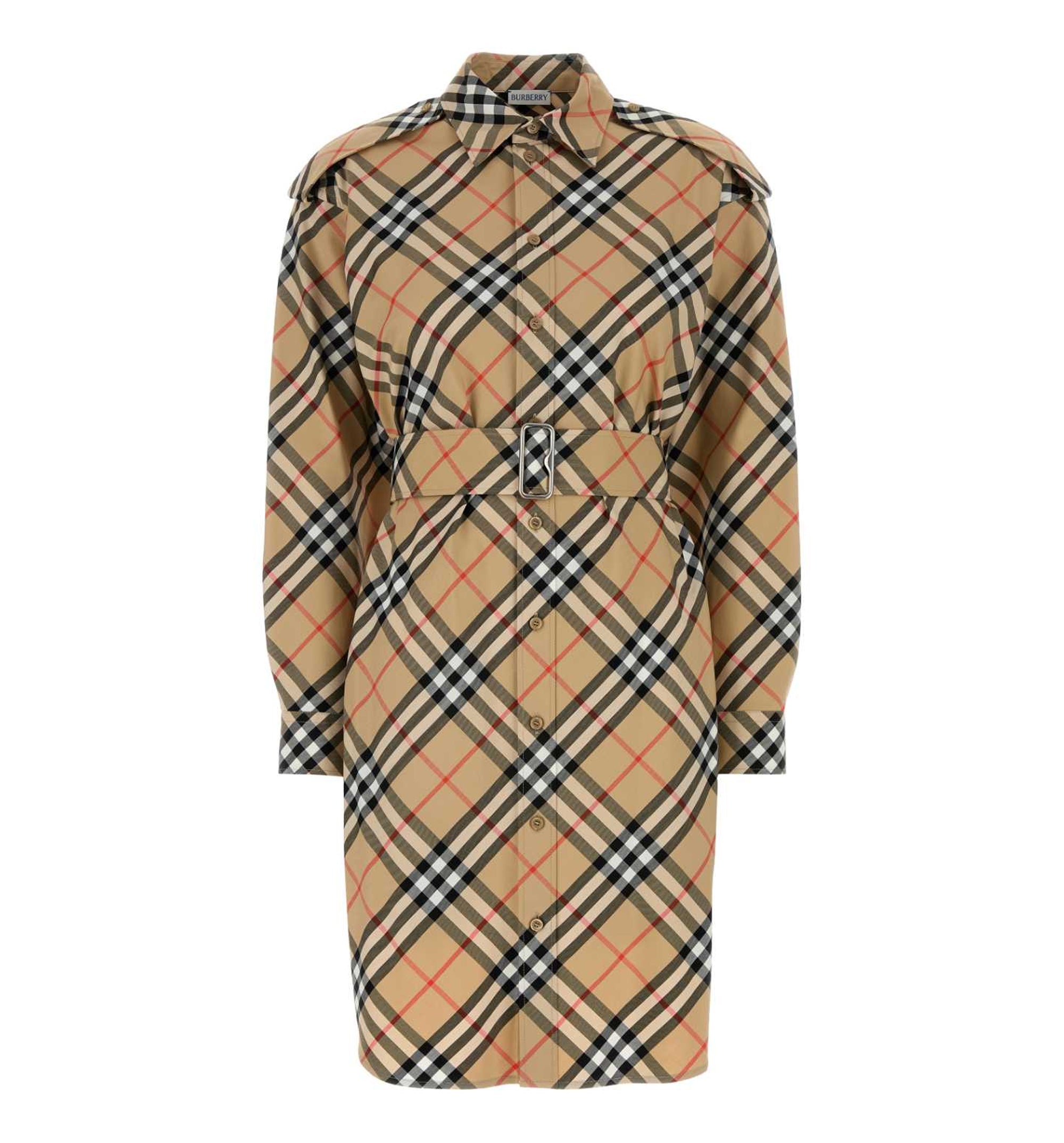 Vintage Check Cotton Shirt Dress