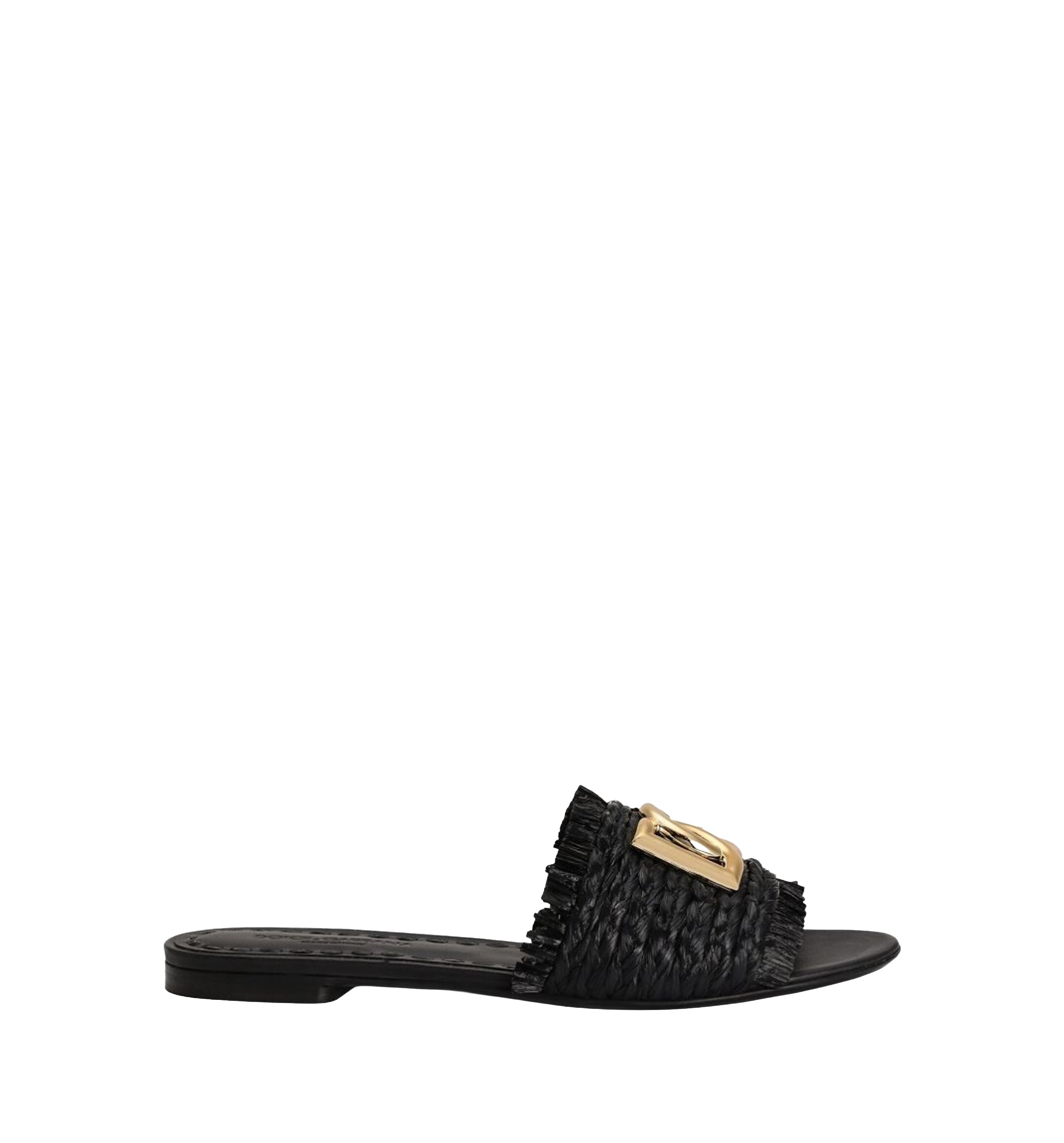 DG Logo Raffia Flat Sandals