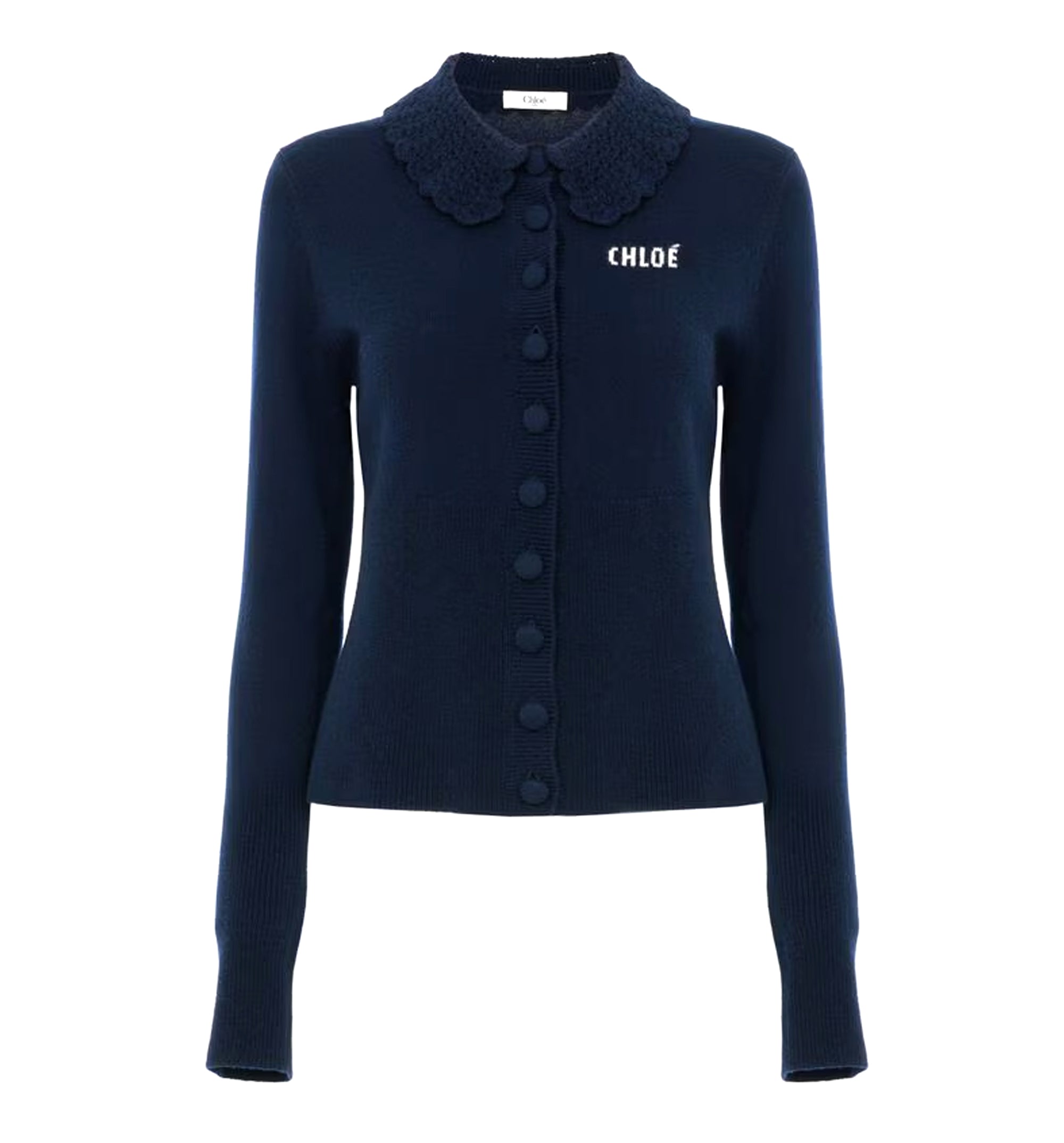 Fitted Logo Cardigan In A Wool Knit