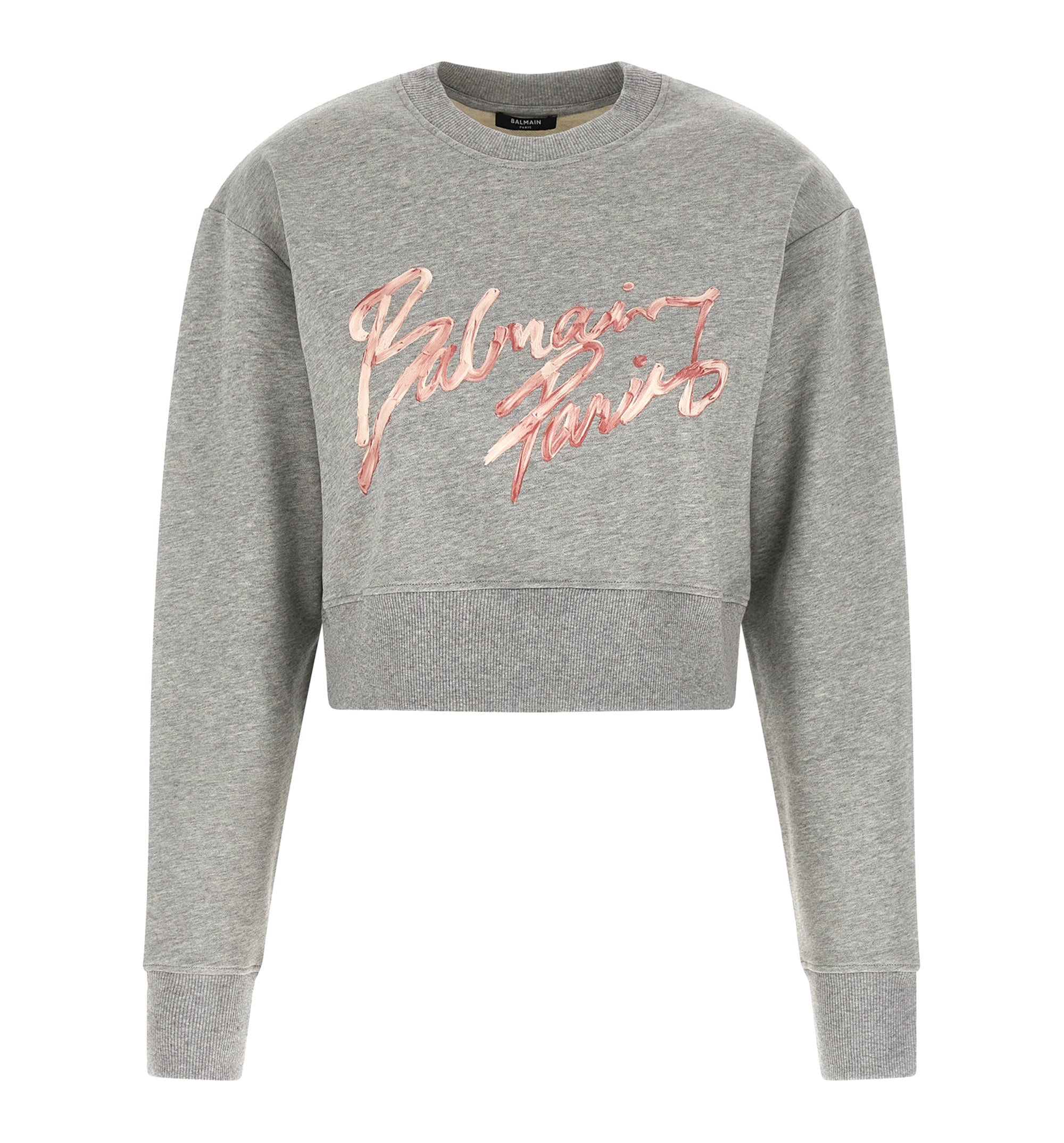 Cropped printed cotton sweatshirt