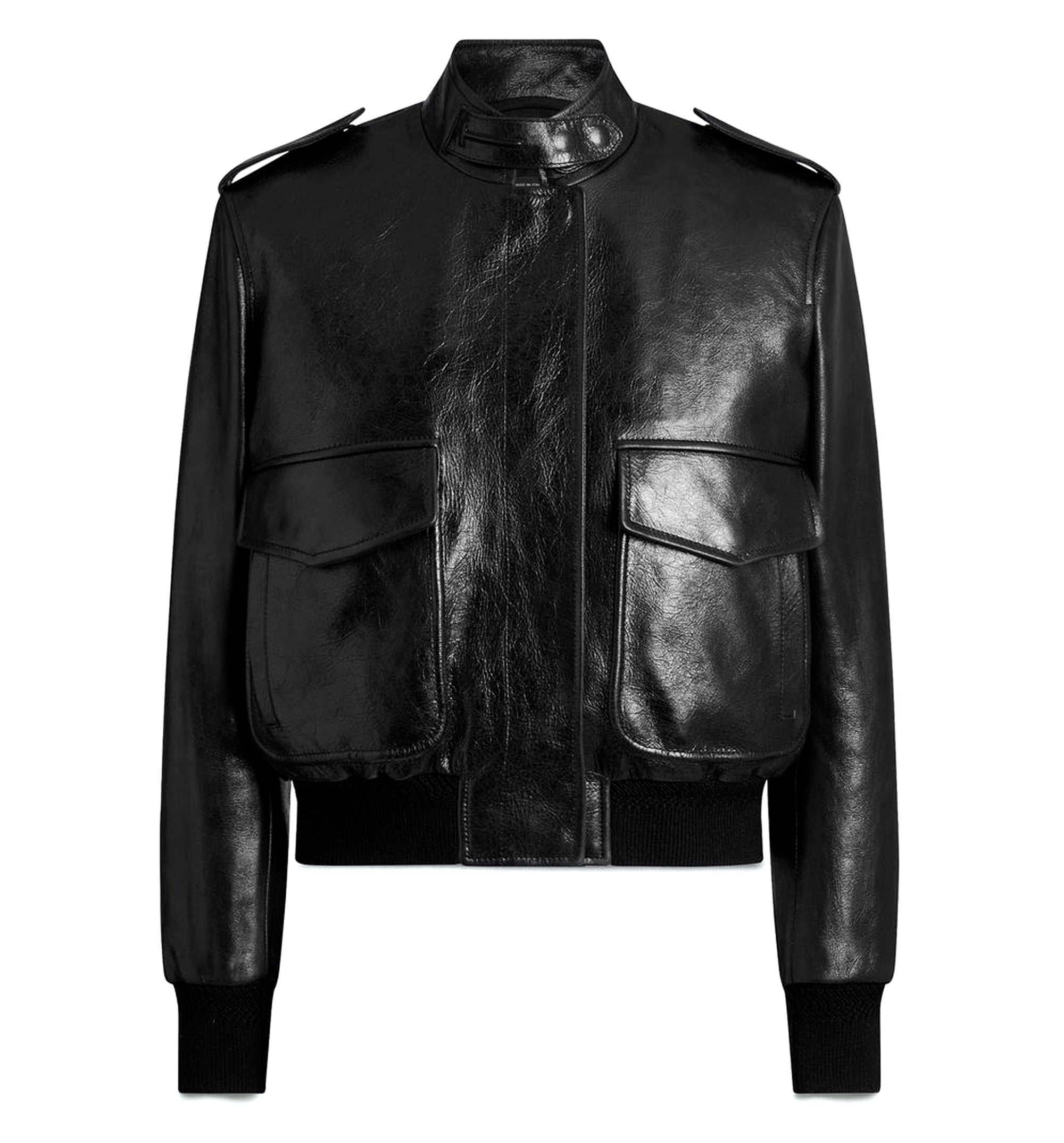 Natural Grain Calf Leather Aviator Jacket