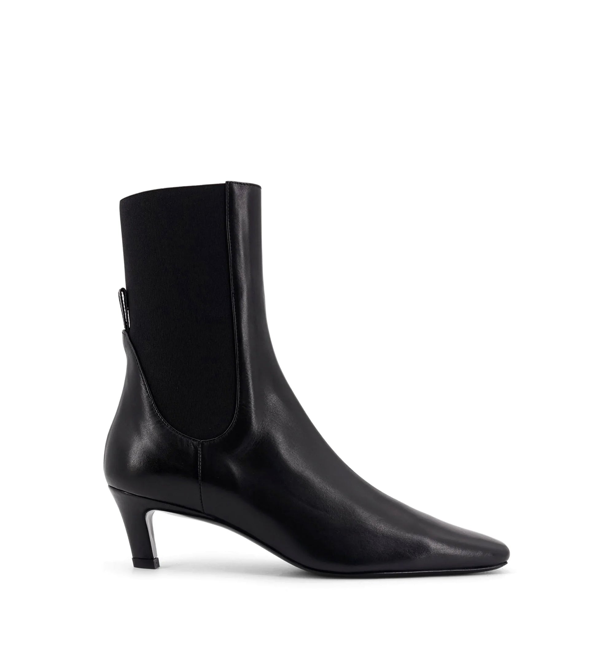 Leather Mid-Heel Boots