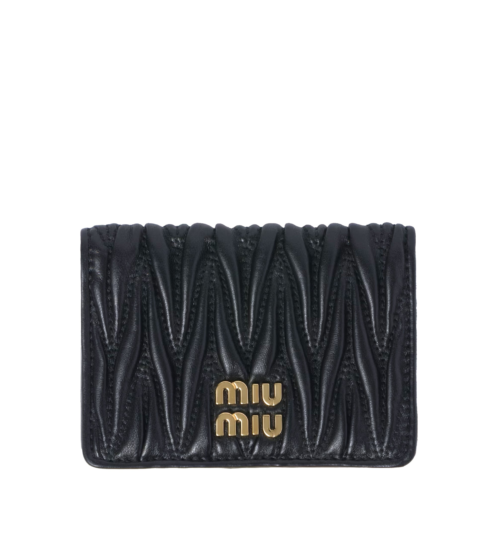 Matelassé nappa leather card holder