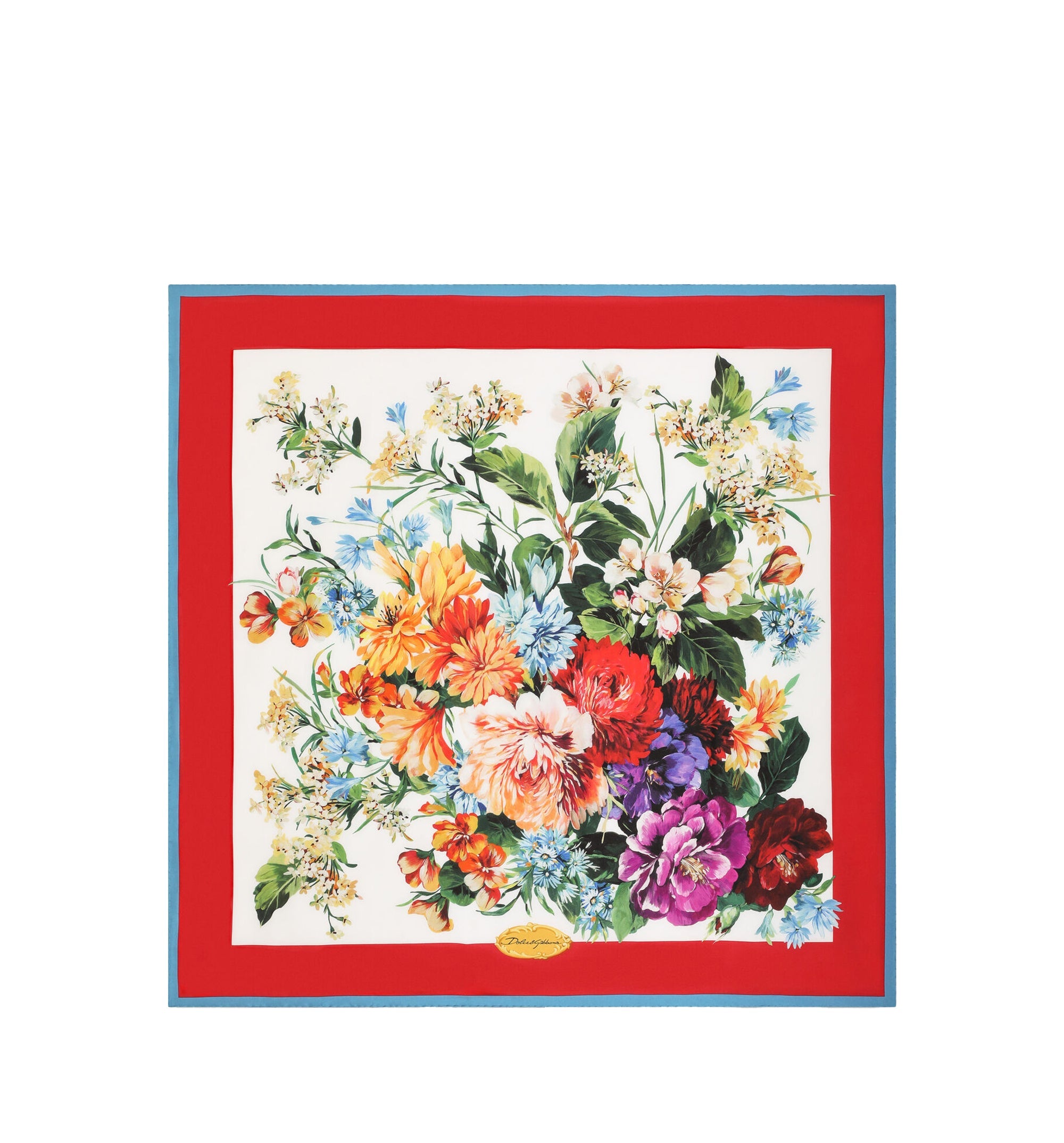 90x90 Floral-Print Silk Twill Scarf
