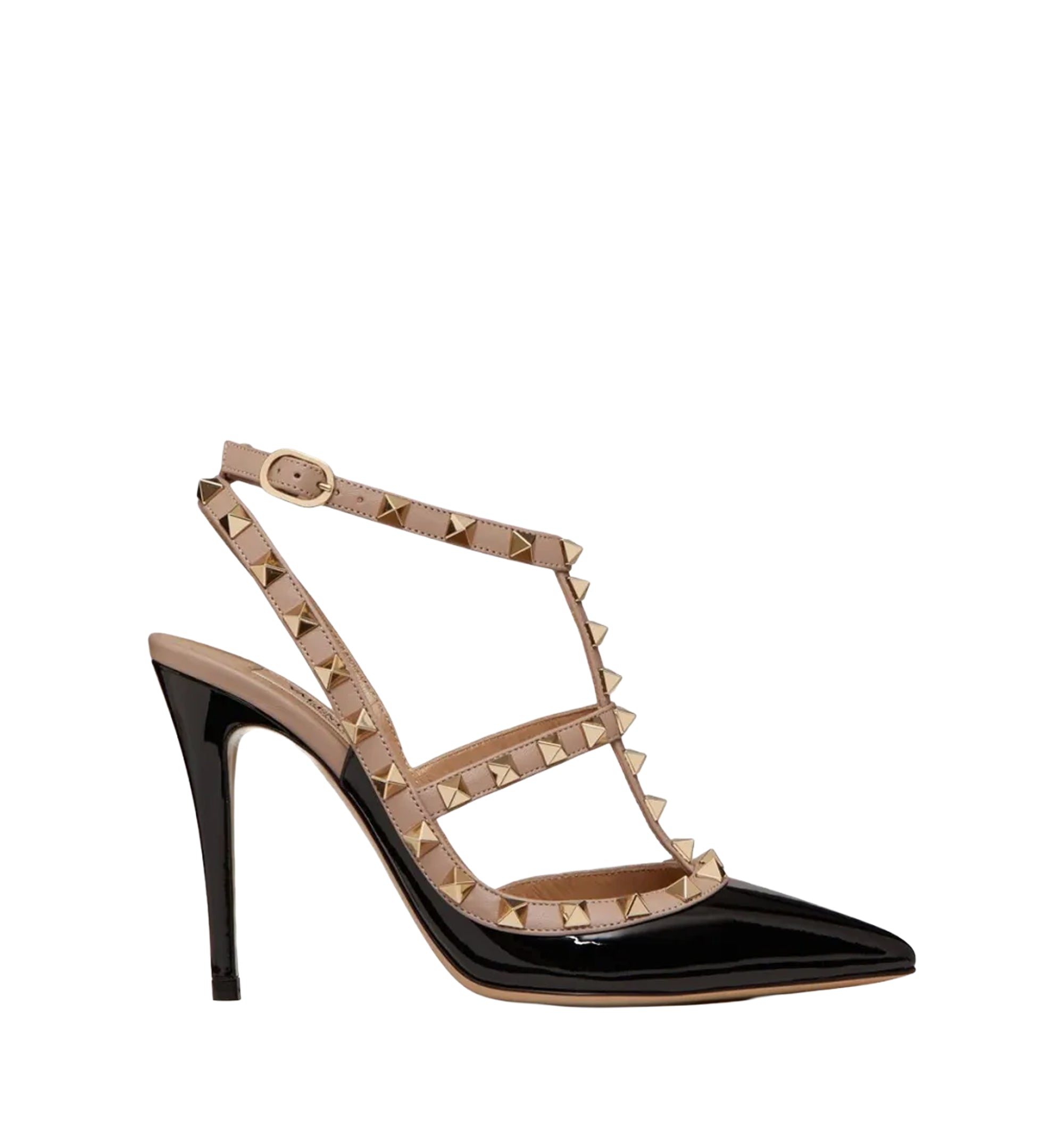 Rockstud Patent Leather Caged Pumps 100mm