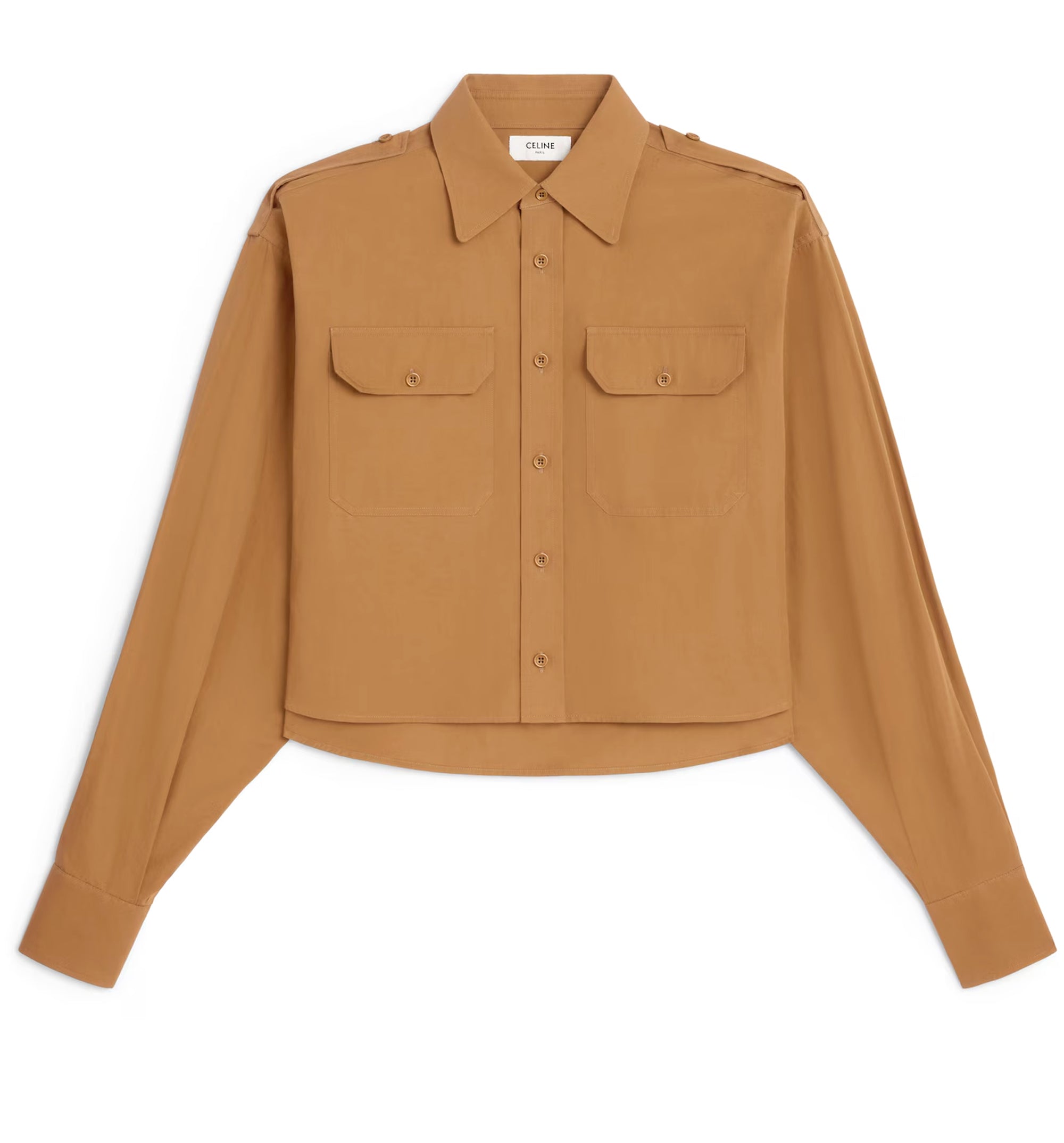 Cropped Shirt In Cotton And Linen Cloth