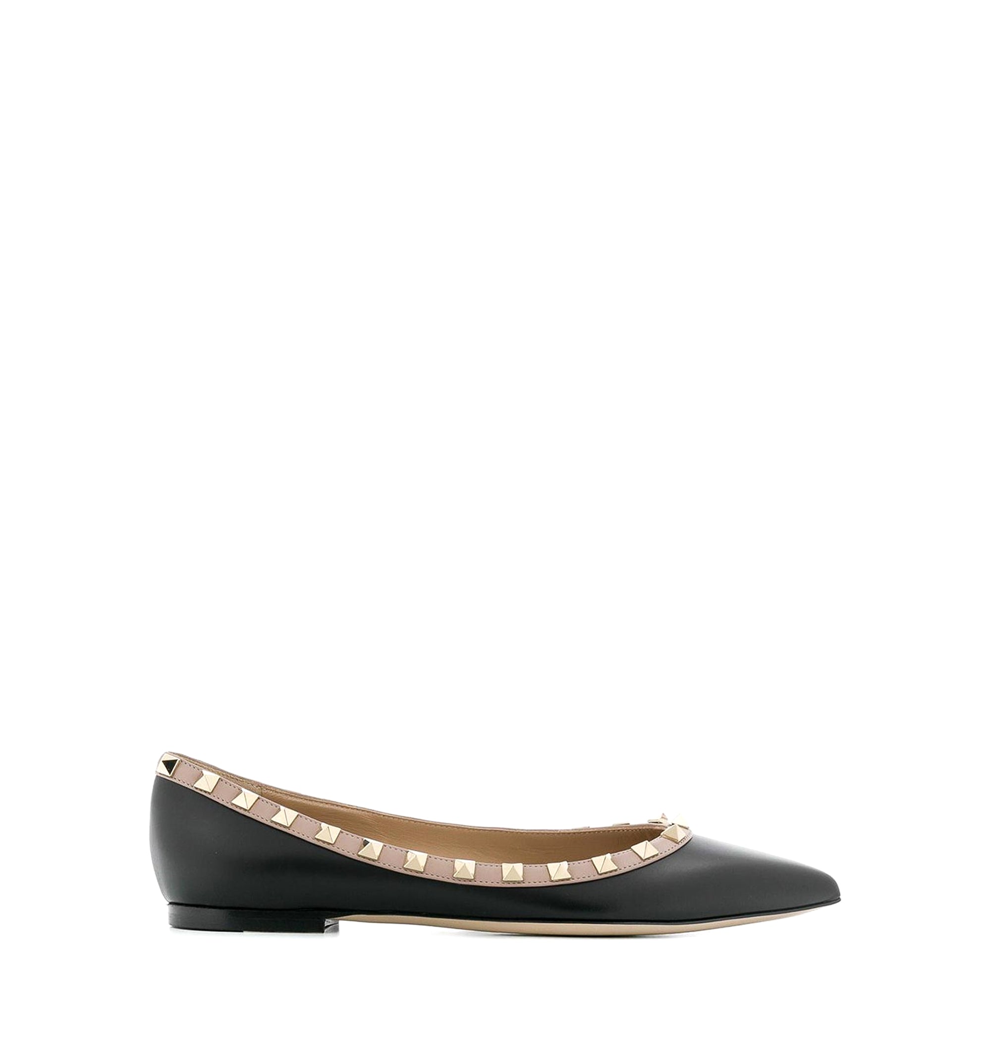 Rockstud Leather Ballet Flats