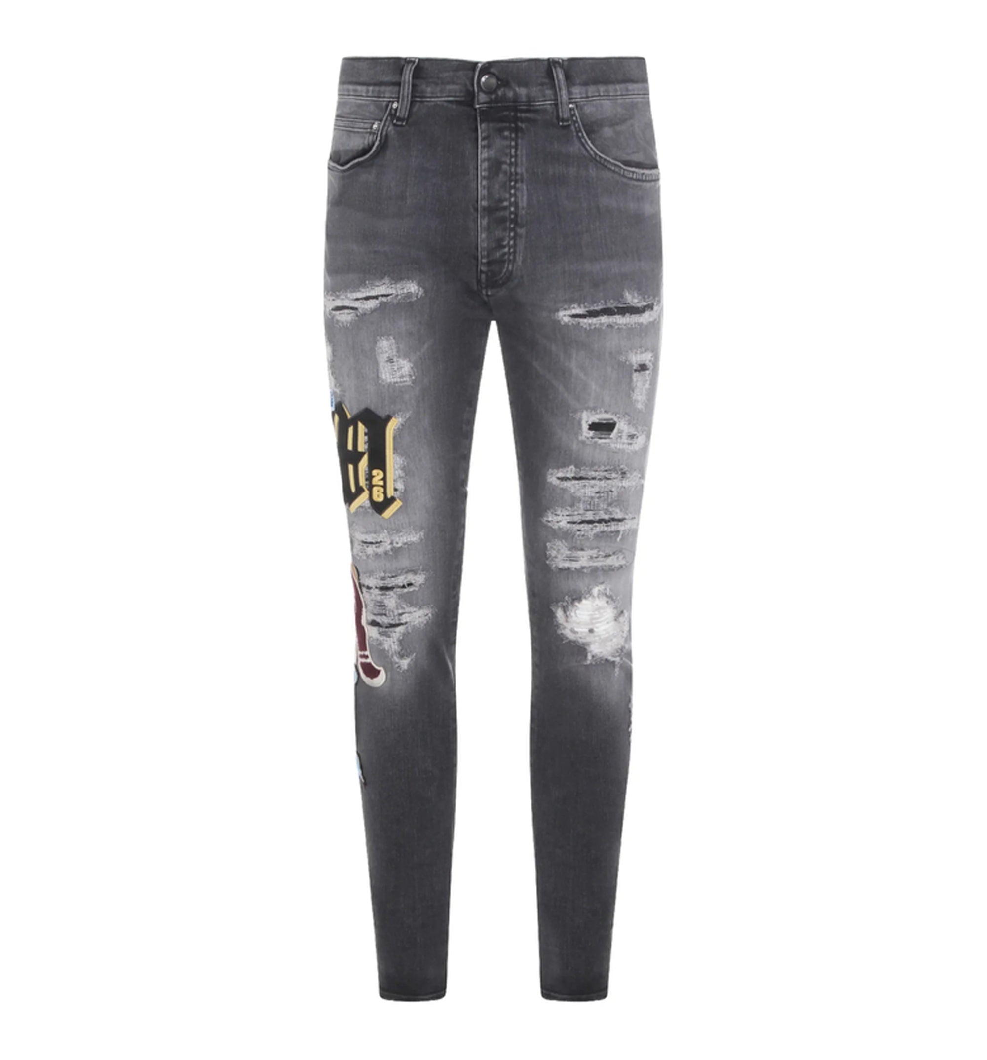 Ripped Patch Skinny Jeans