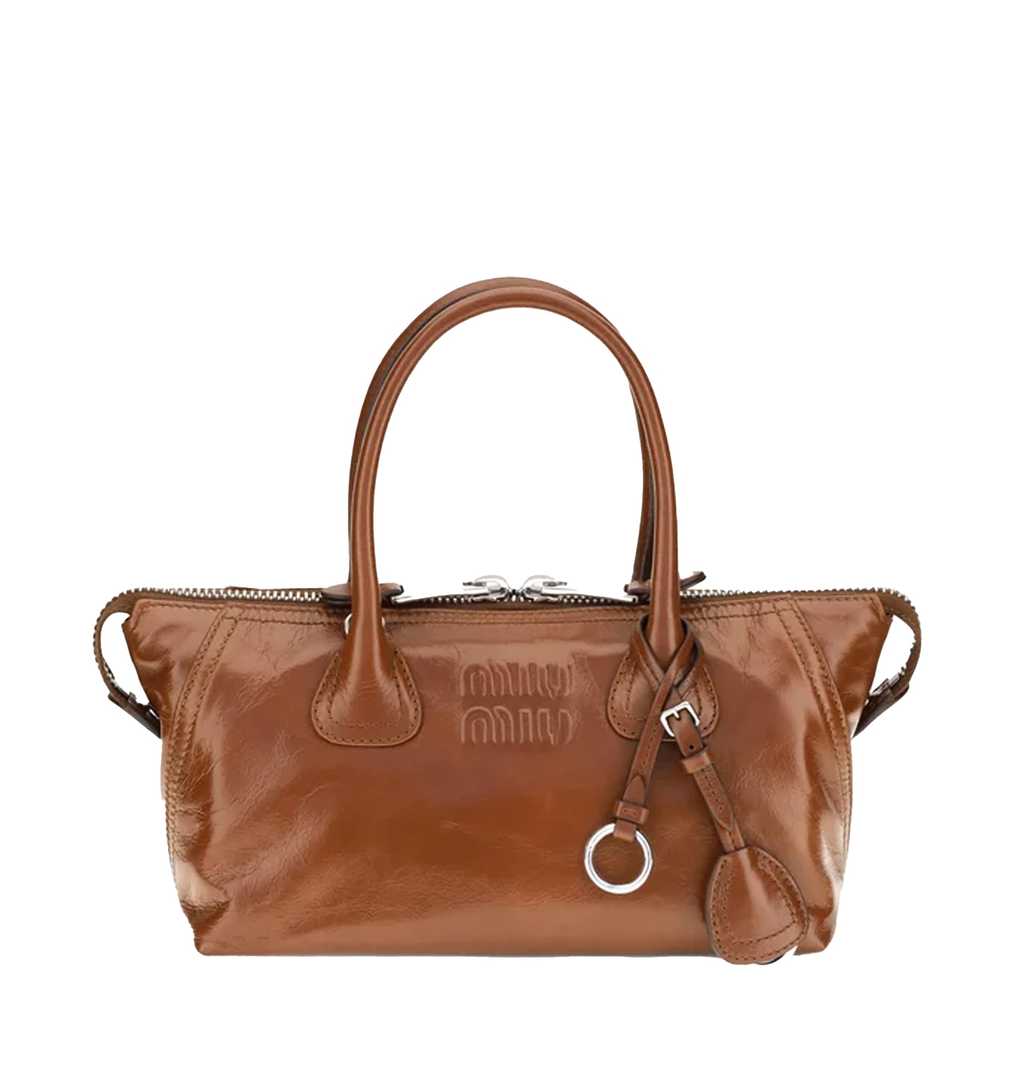 Shiny leather handbag
