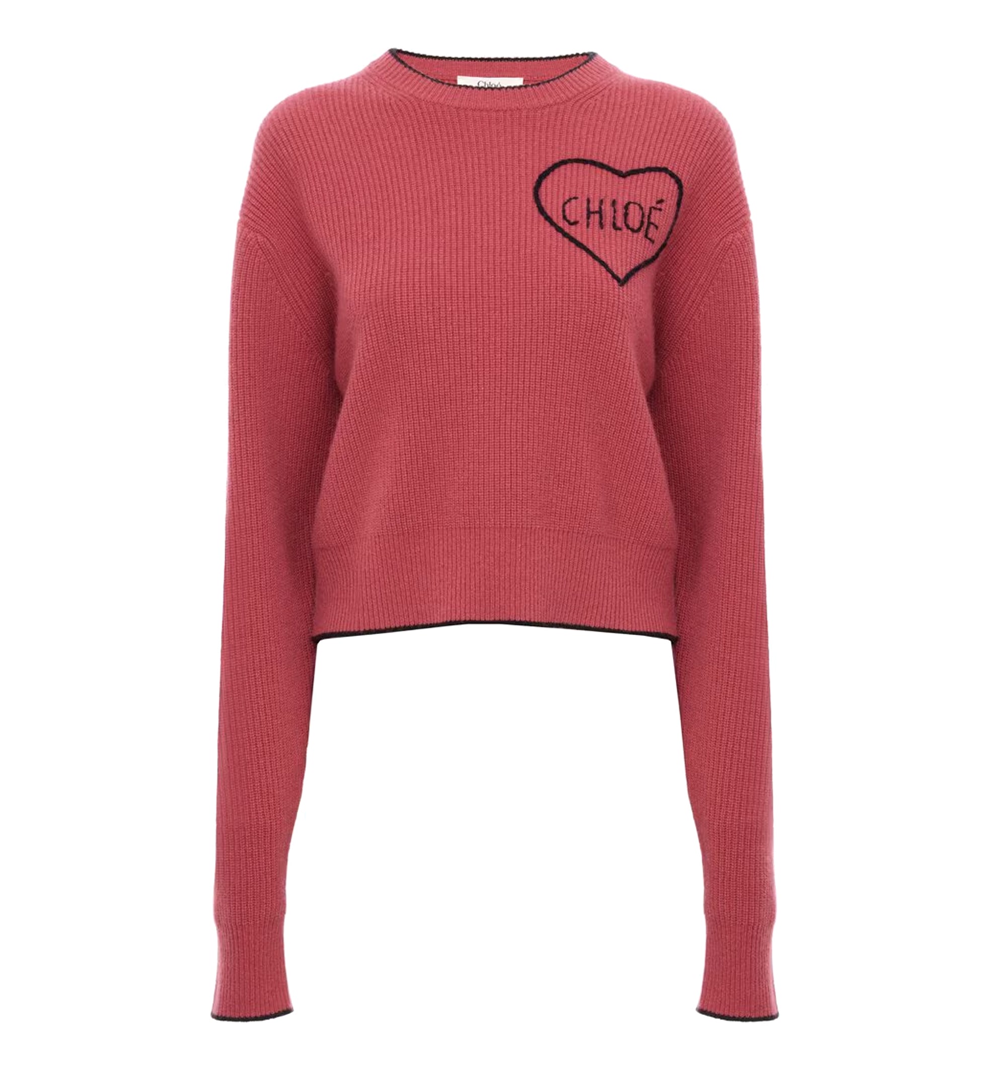 Cropped Fitted Logo Sweater In A Wool Knit
