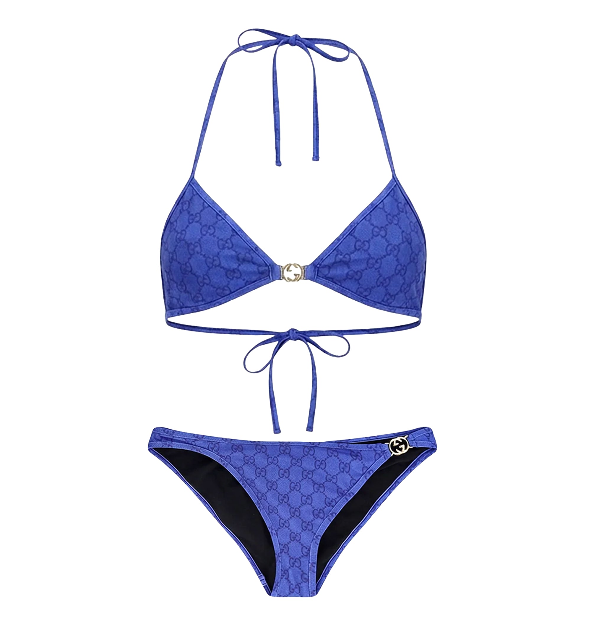 Printed GG stretch jersey bikini