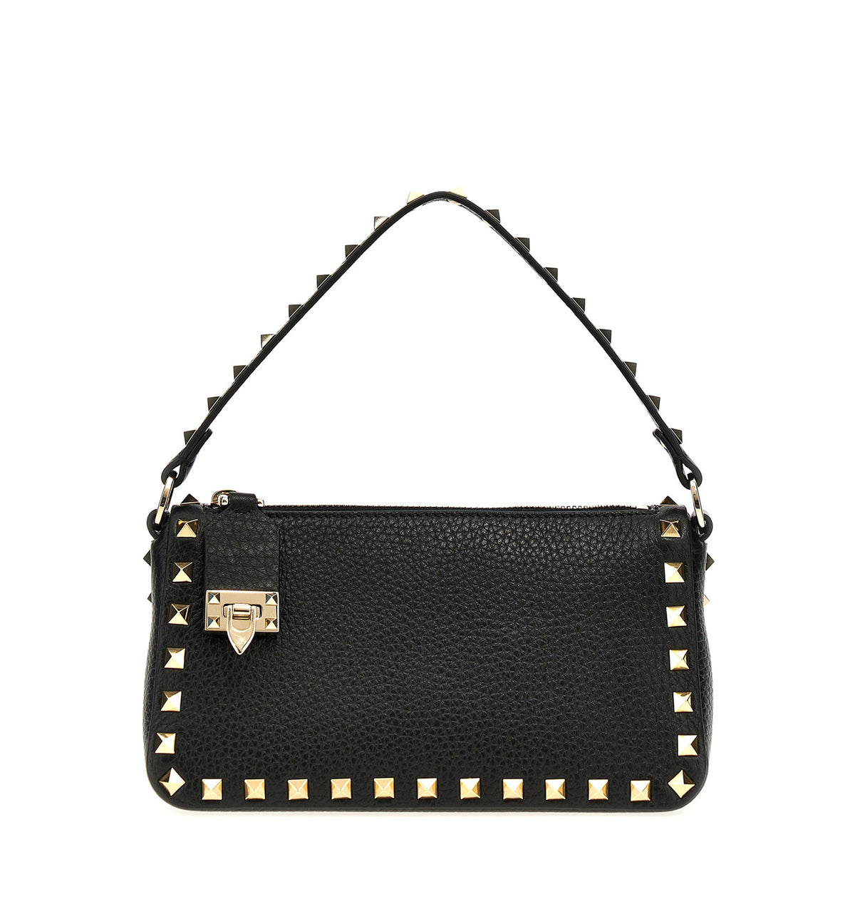 Rockstud Small Crossbody Bag in Laminated Grainy Calfskin Leather