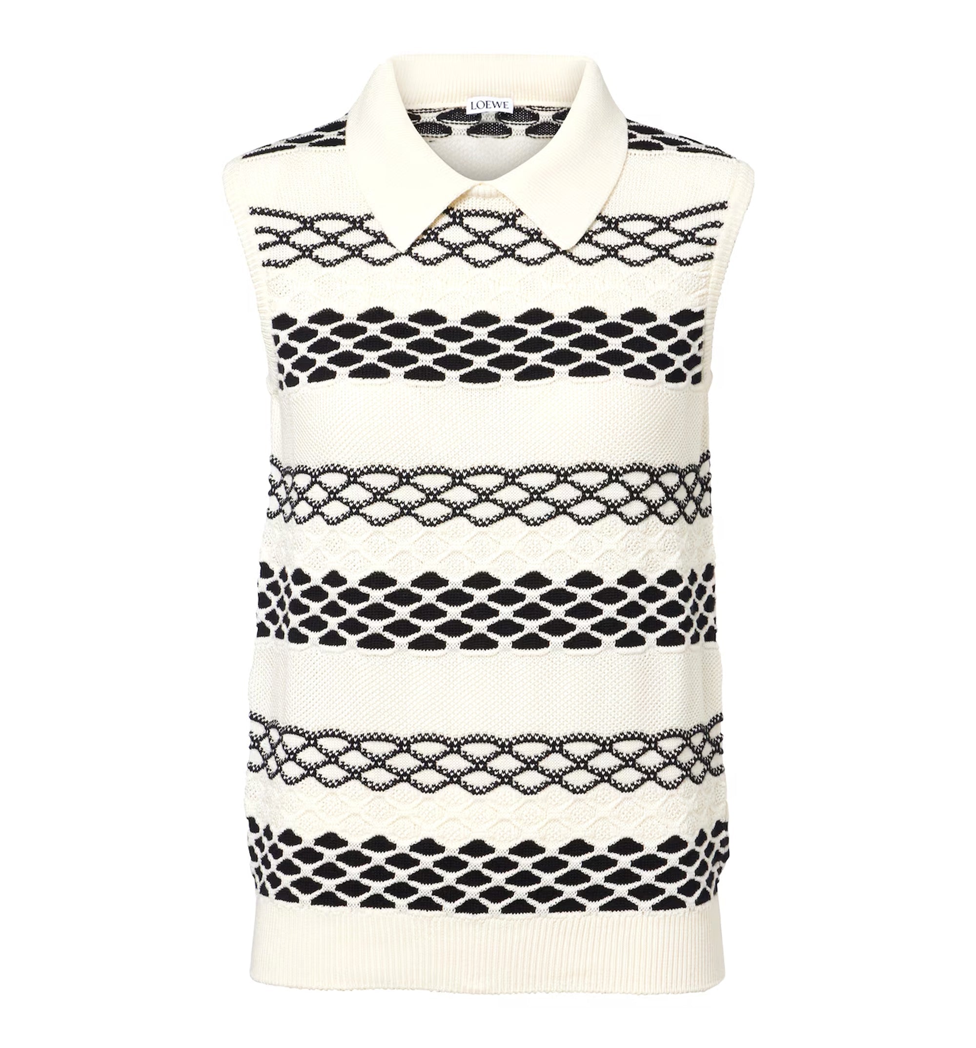 Vest in Cotton Jacquard