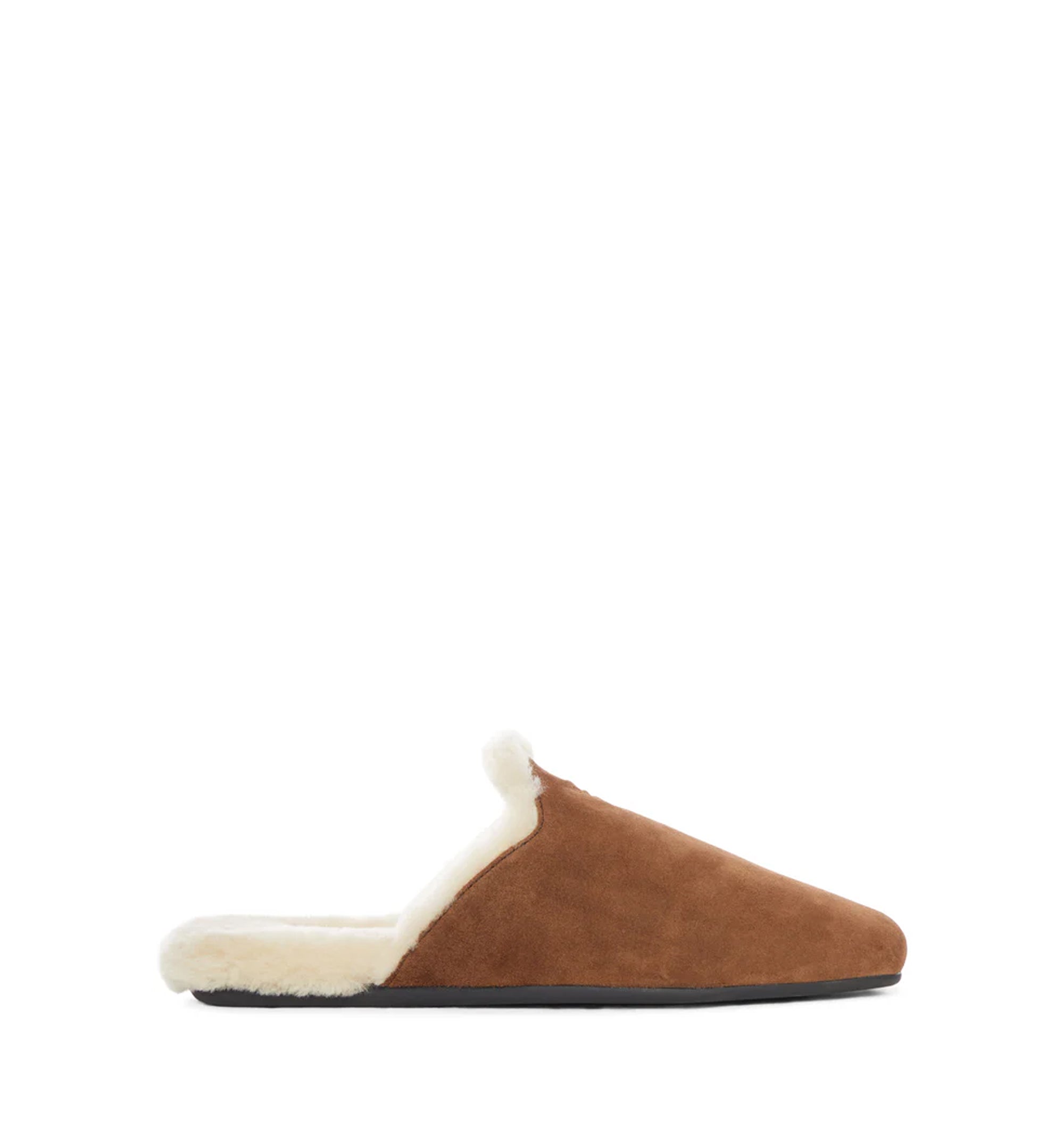 Suede And Shearling Flat Mules