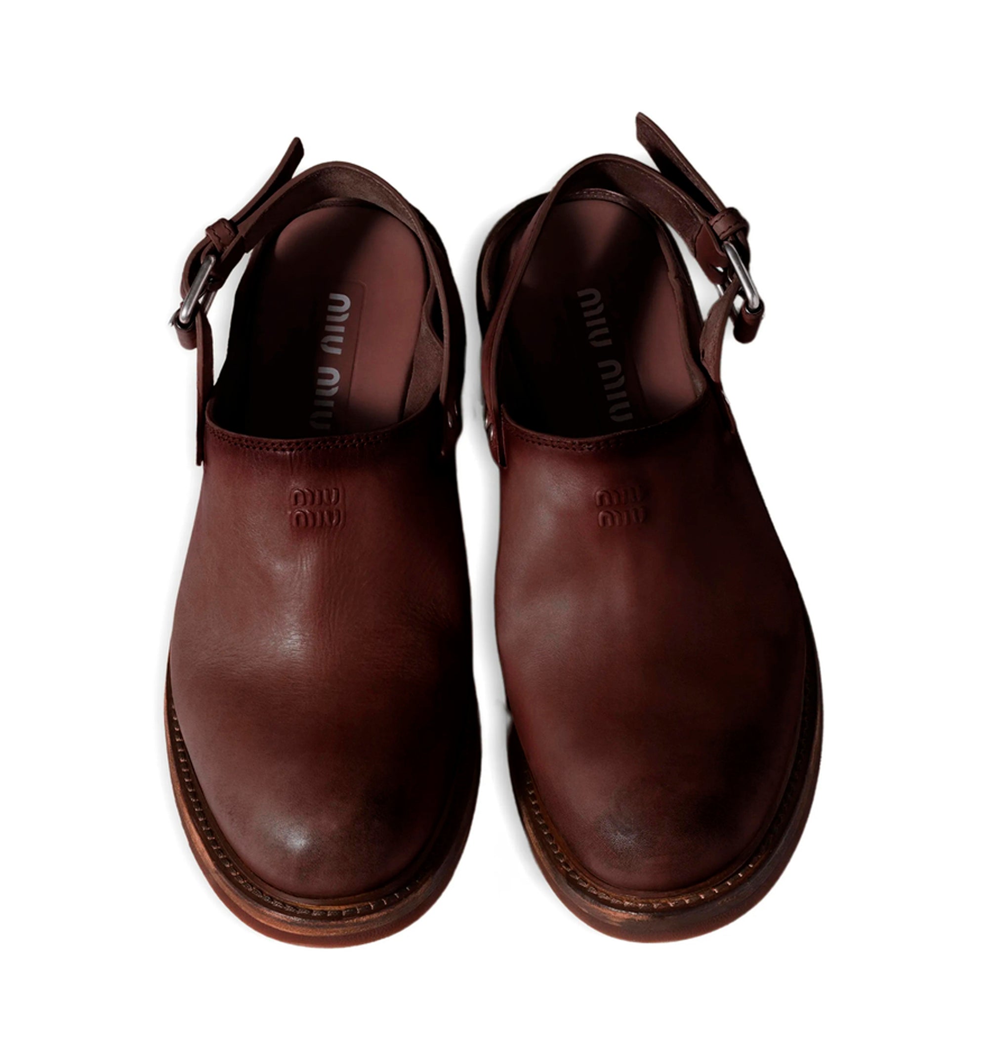 Foule leather mules