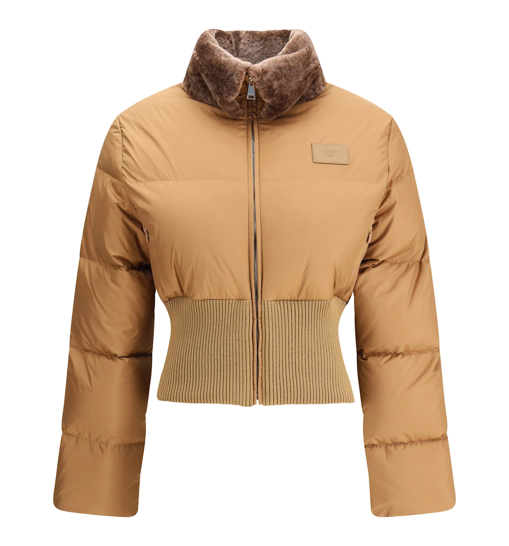 Technical Fabric And Shearling Down Jacket