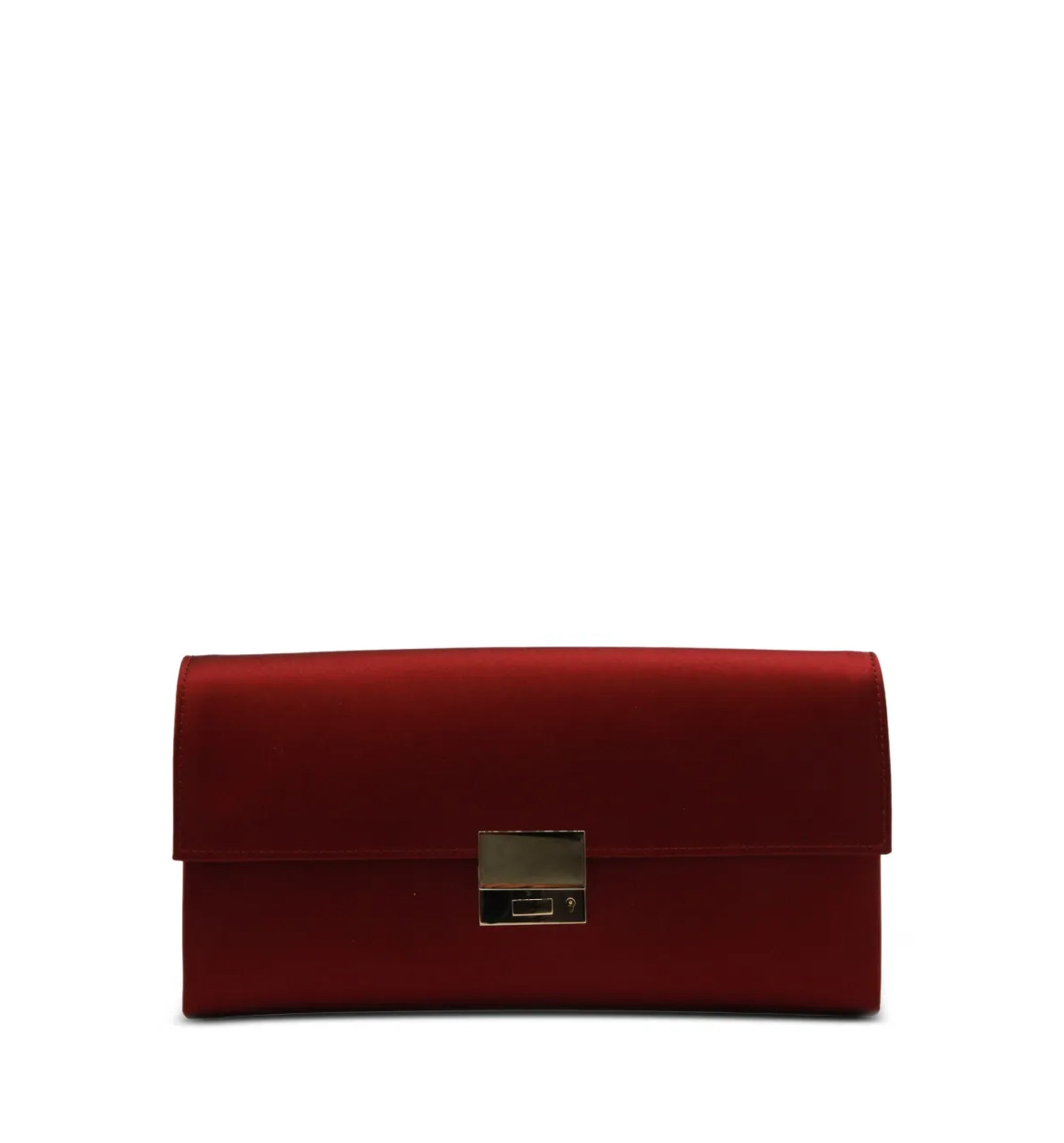 Satin-finish Push-lock Clutch Bag