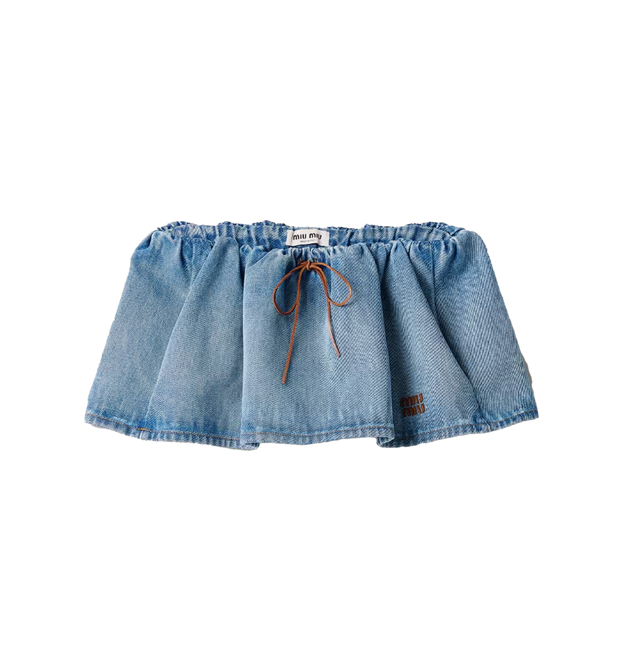 Washed denim miniskirt
