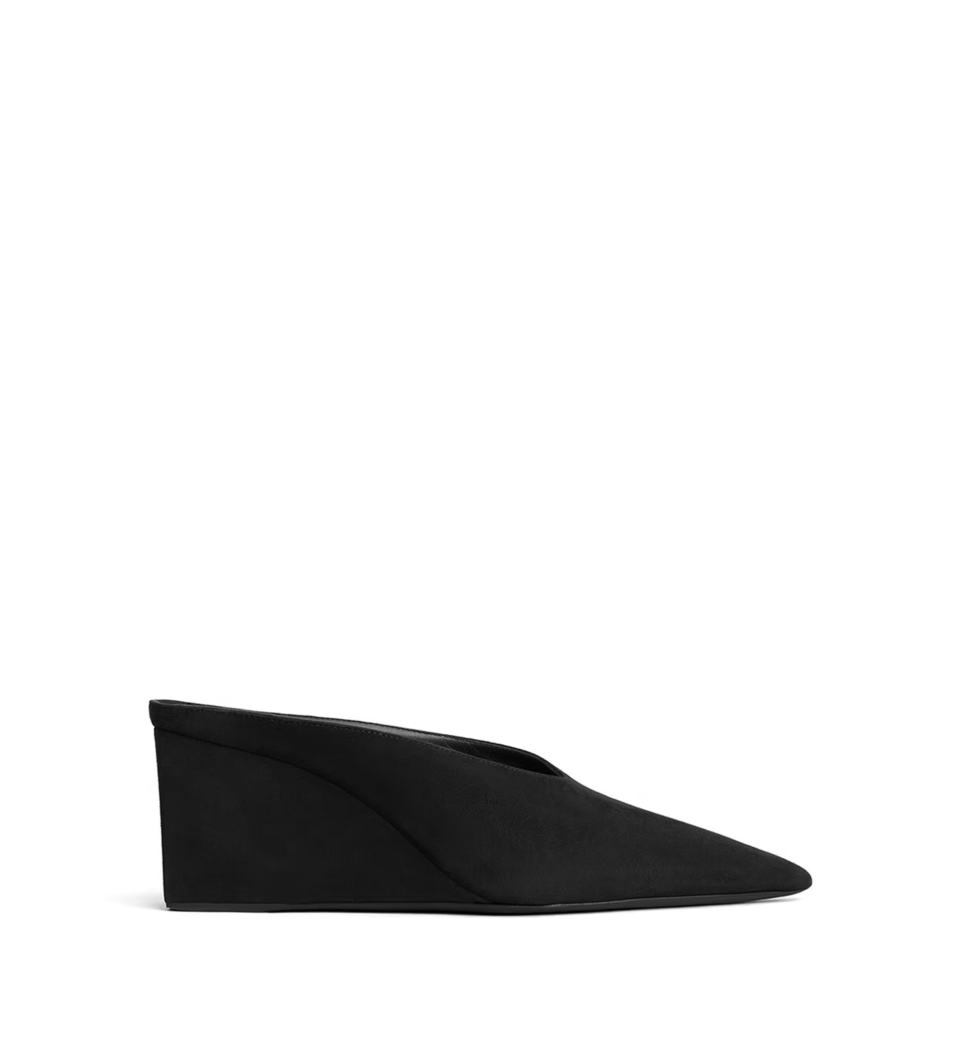 Cube Wedge Mules In Suede