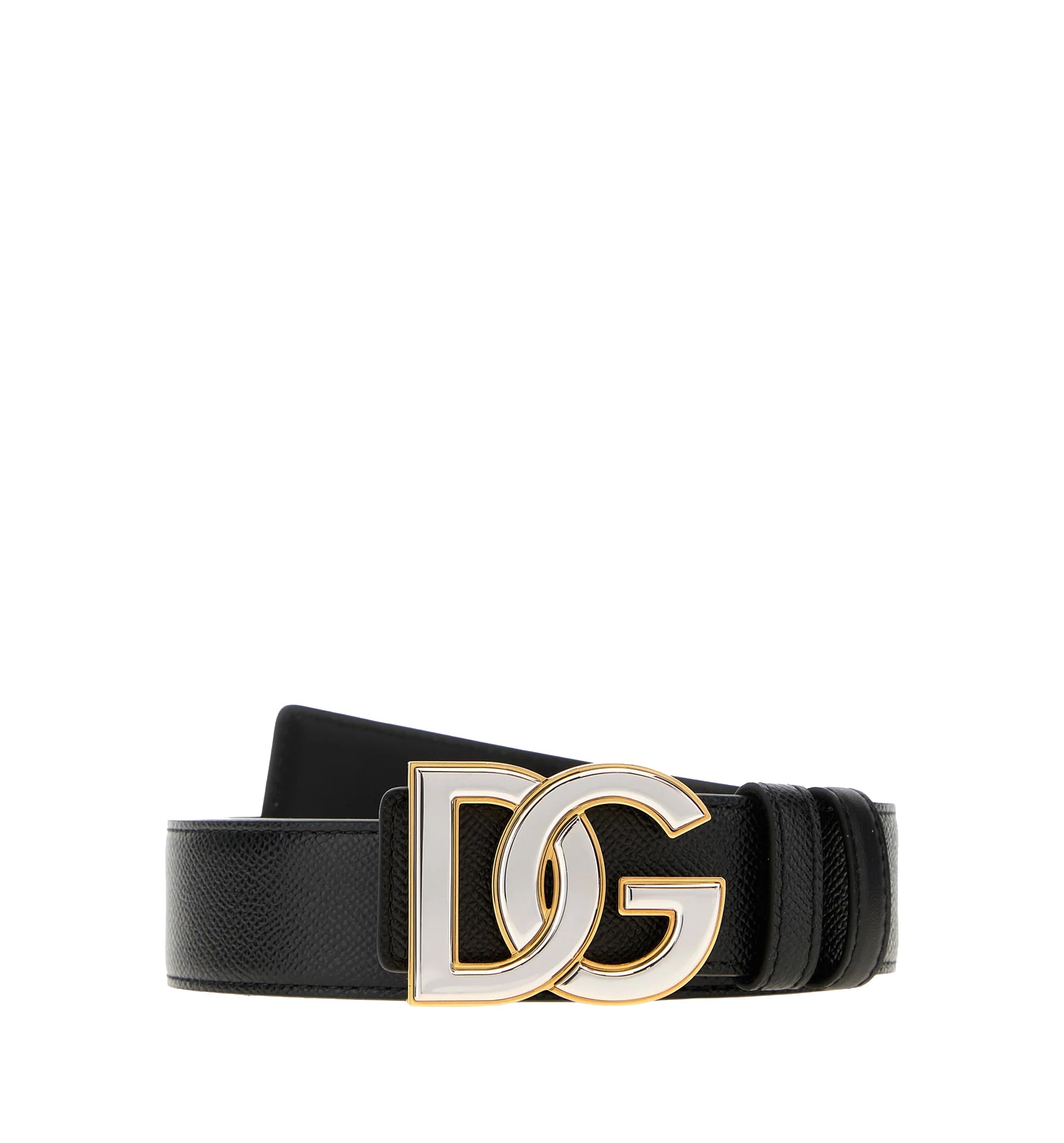Leather Belt With DG Logo Buckle