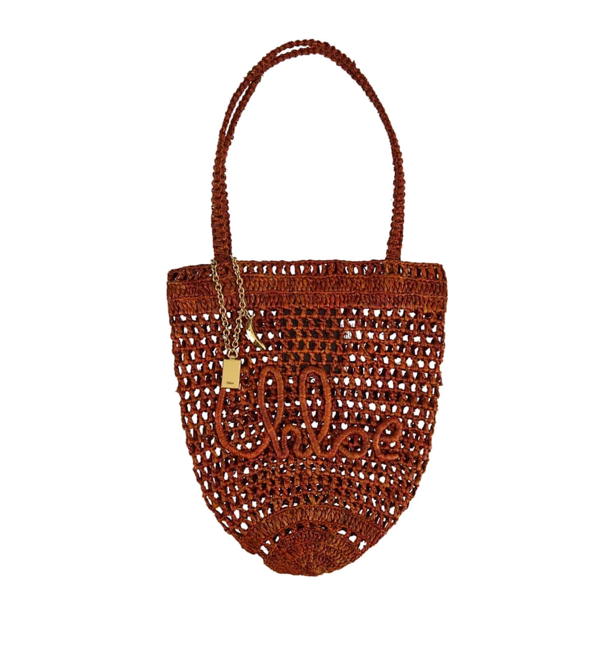 Small Summer Banana tote bag in raffia