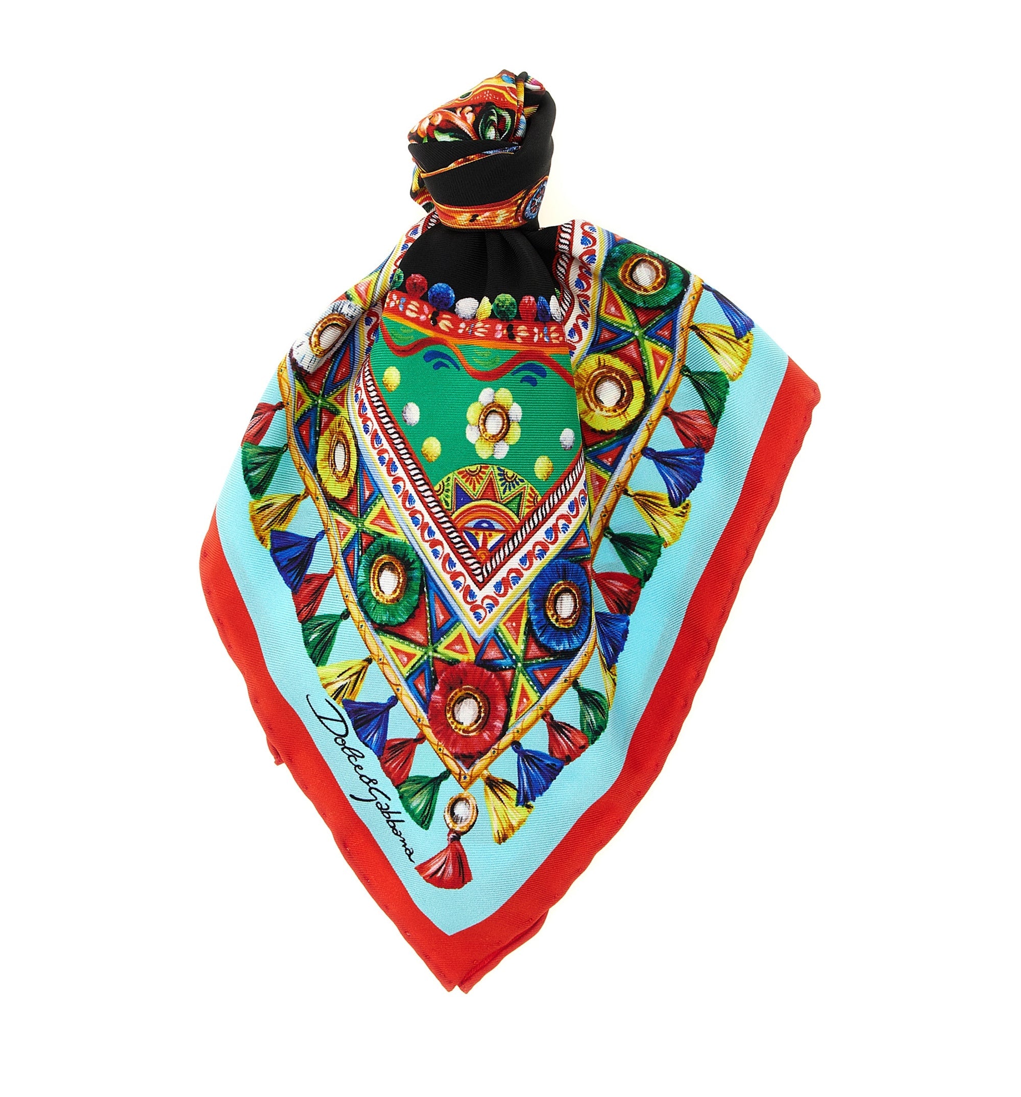 Carretto-Print Silk Twill Scarf