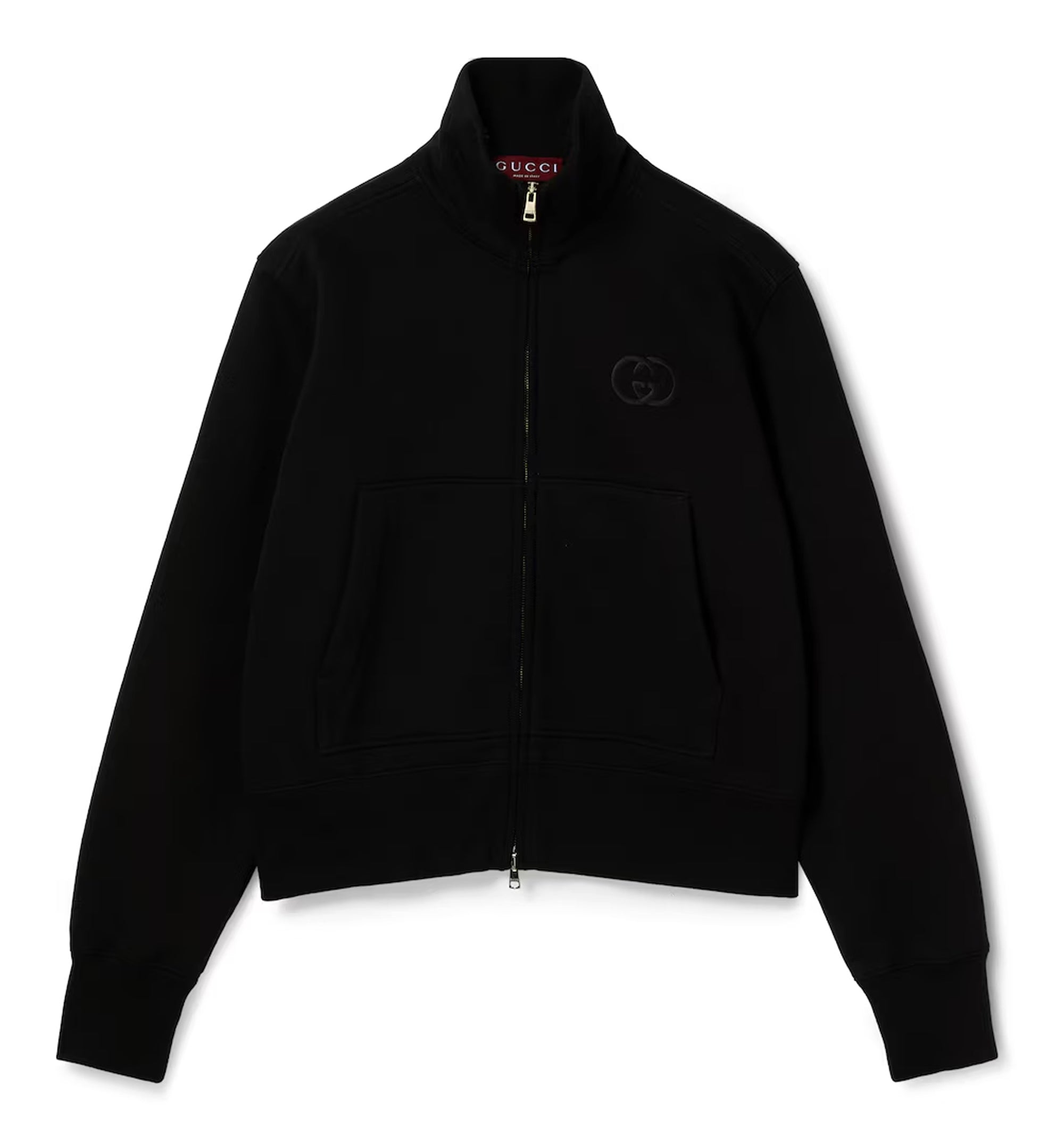 Brushed Cotton Jersey Zip Sweatshirt