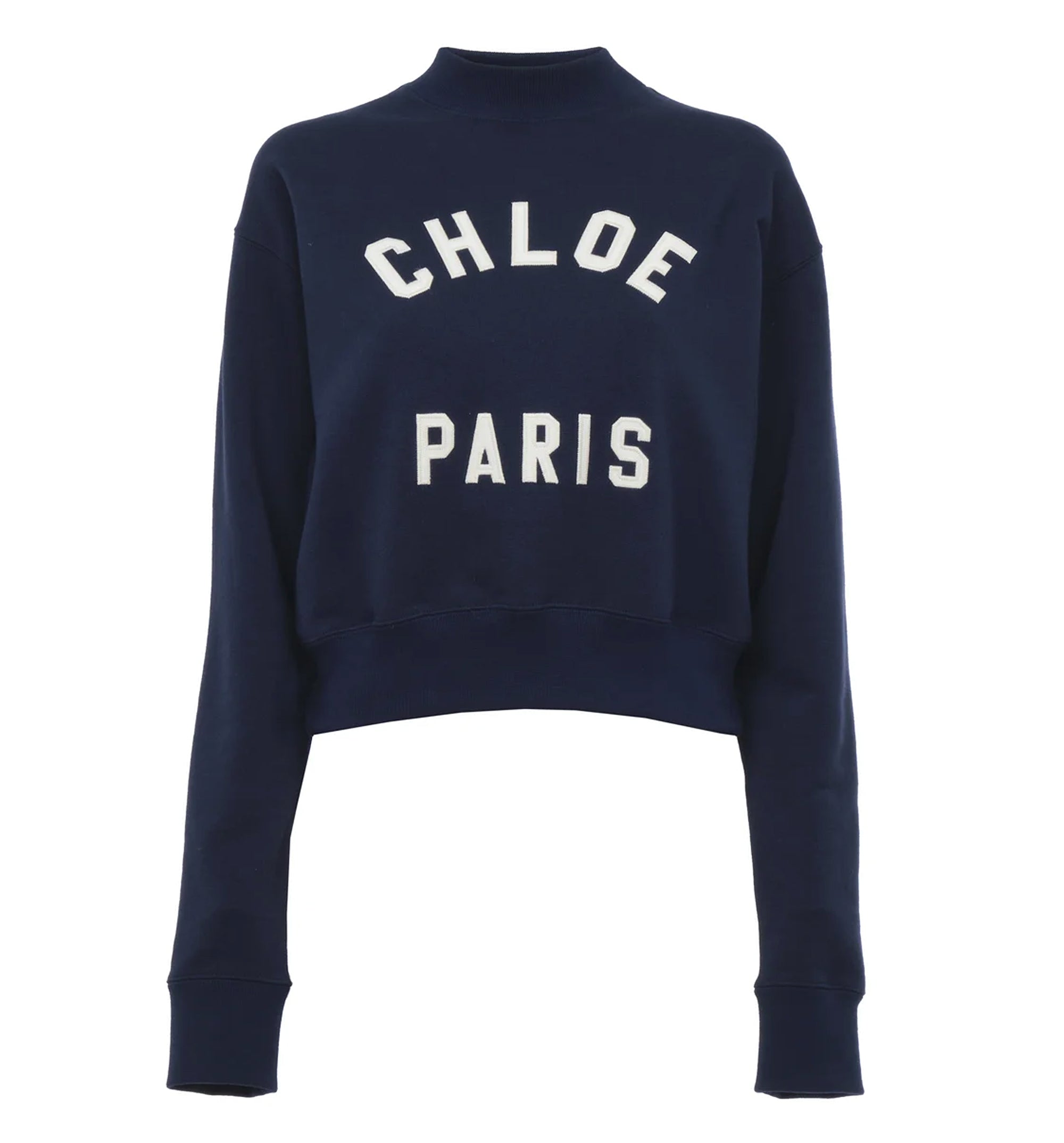 Mock-neck Logo Sweater In Cotton Fleece