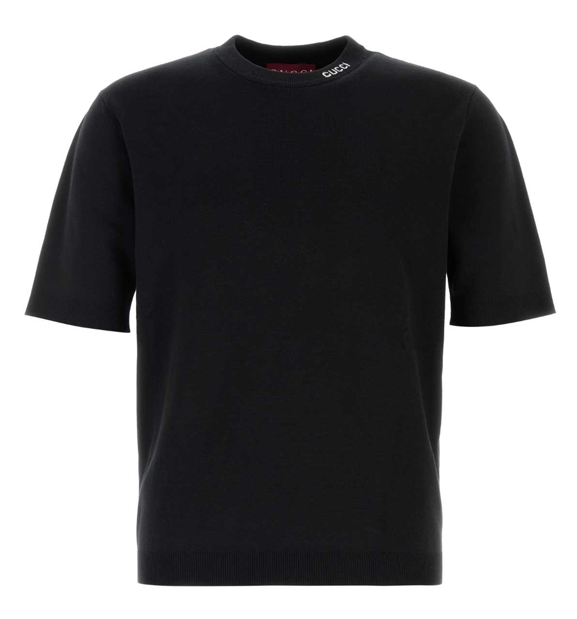 Silk Cotton T-Shirt With Gucci Intarsia