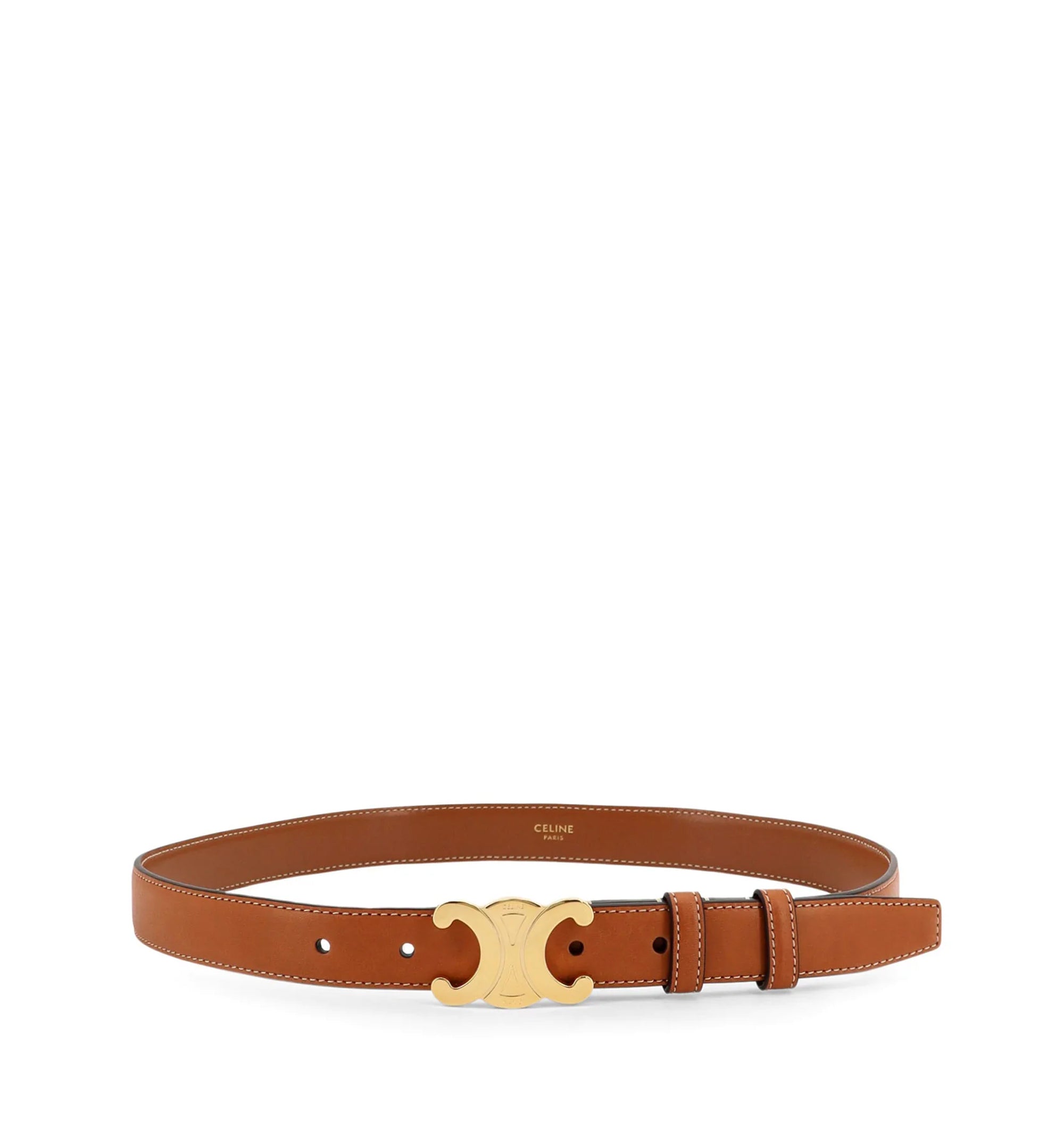 Medium Triomphe Belt in Natural Calfskin