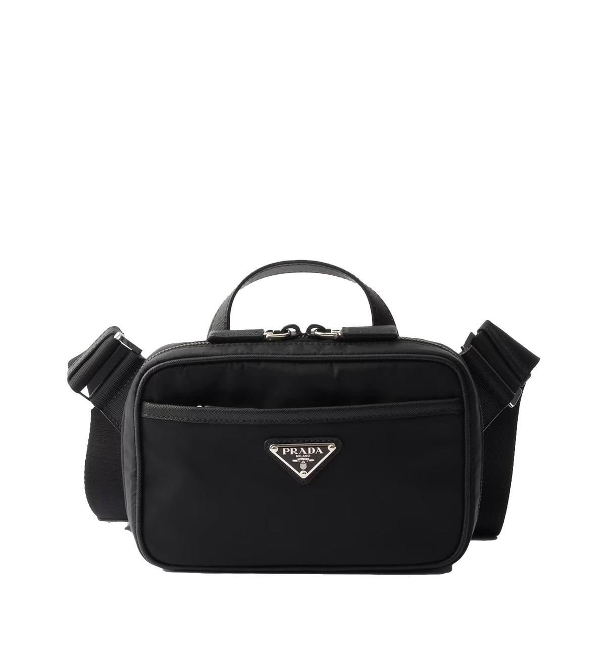 Re-Nylon and Saffiano leather shoulder bag
