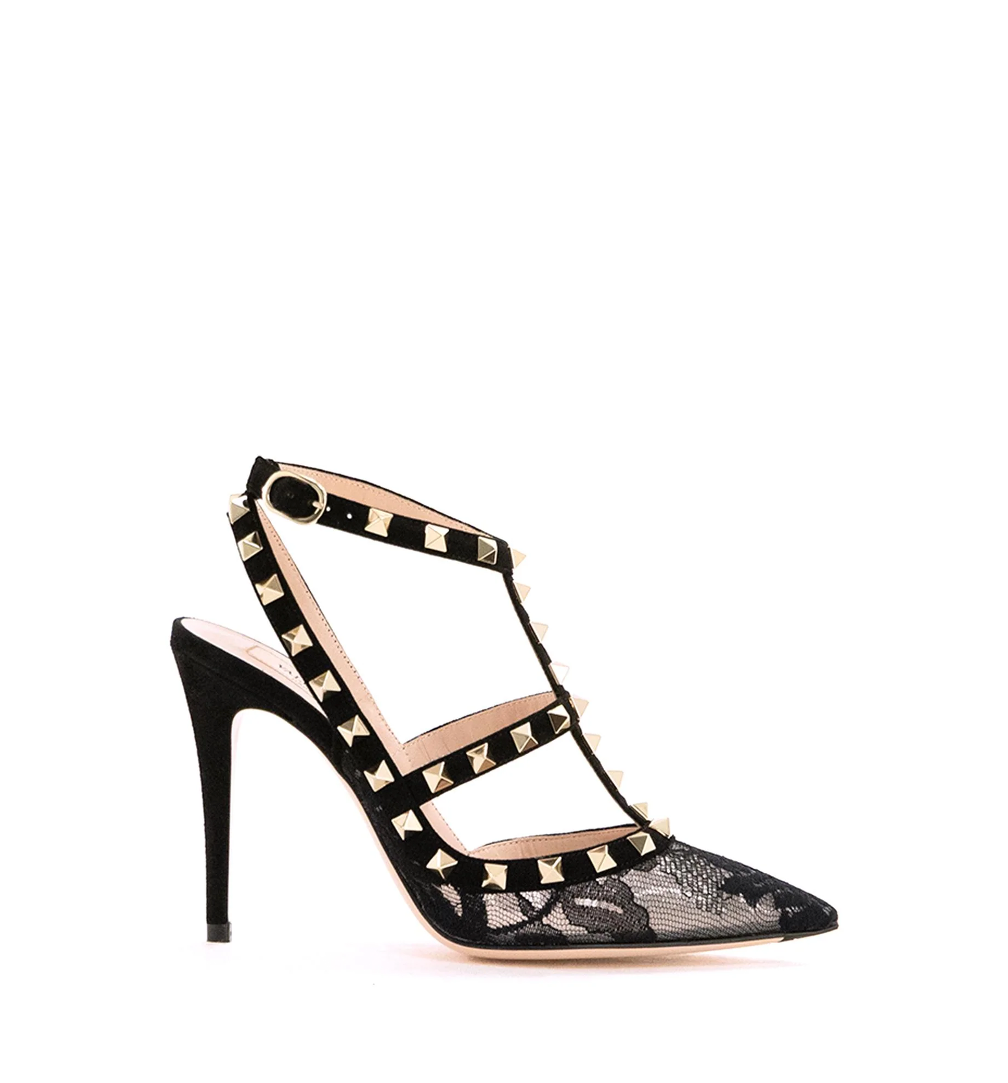 Rockstud Lace Pump With Straps 100MM