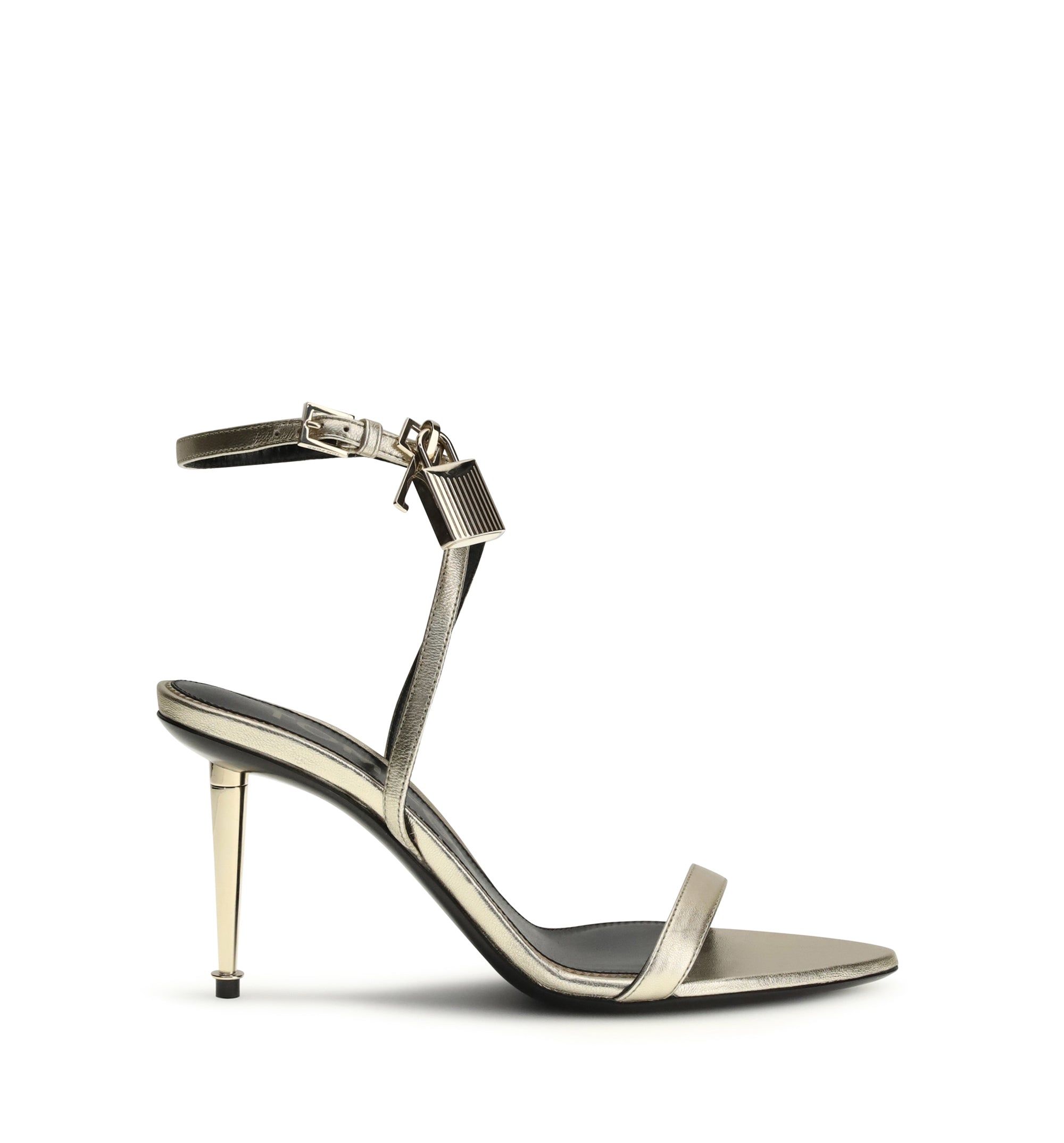 Laminated Nappa Leather Padlock Sandal