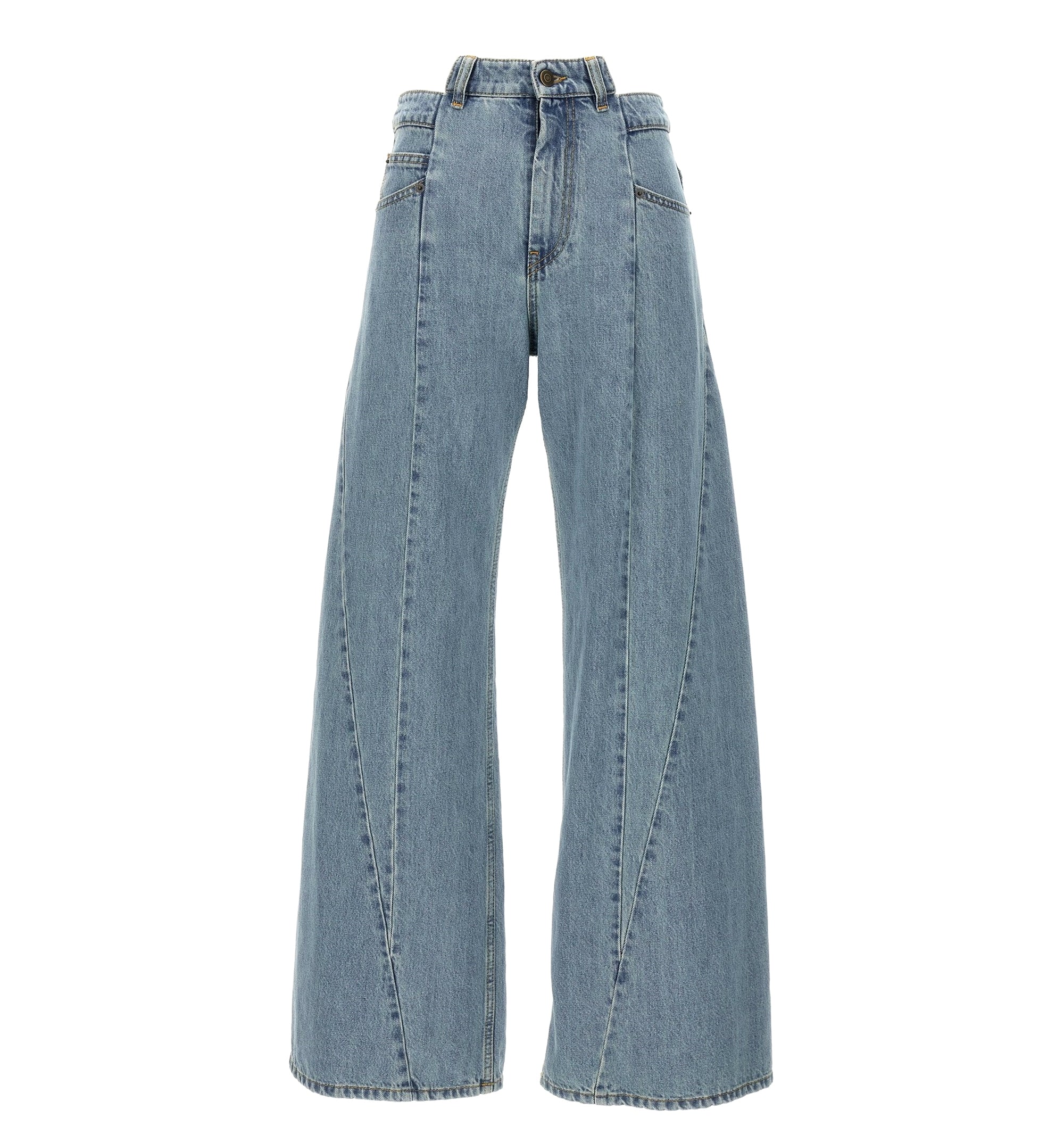 Denim Regular Waisted Wide Leg Jeans
