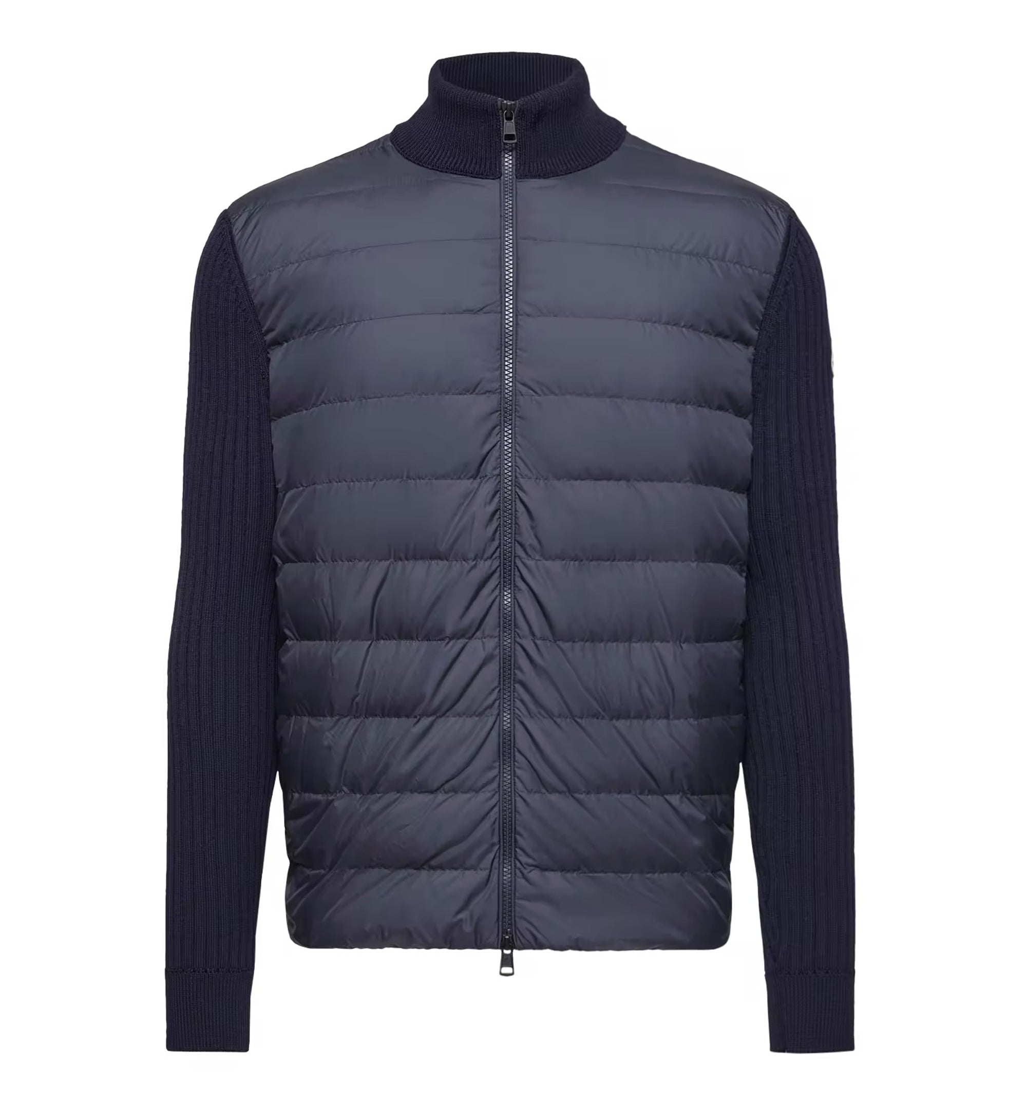 Padded Wool Zip-Up Cardigan