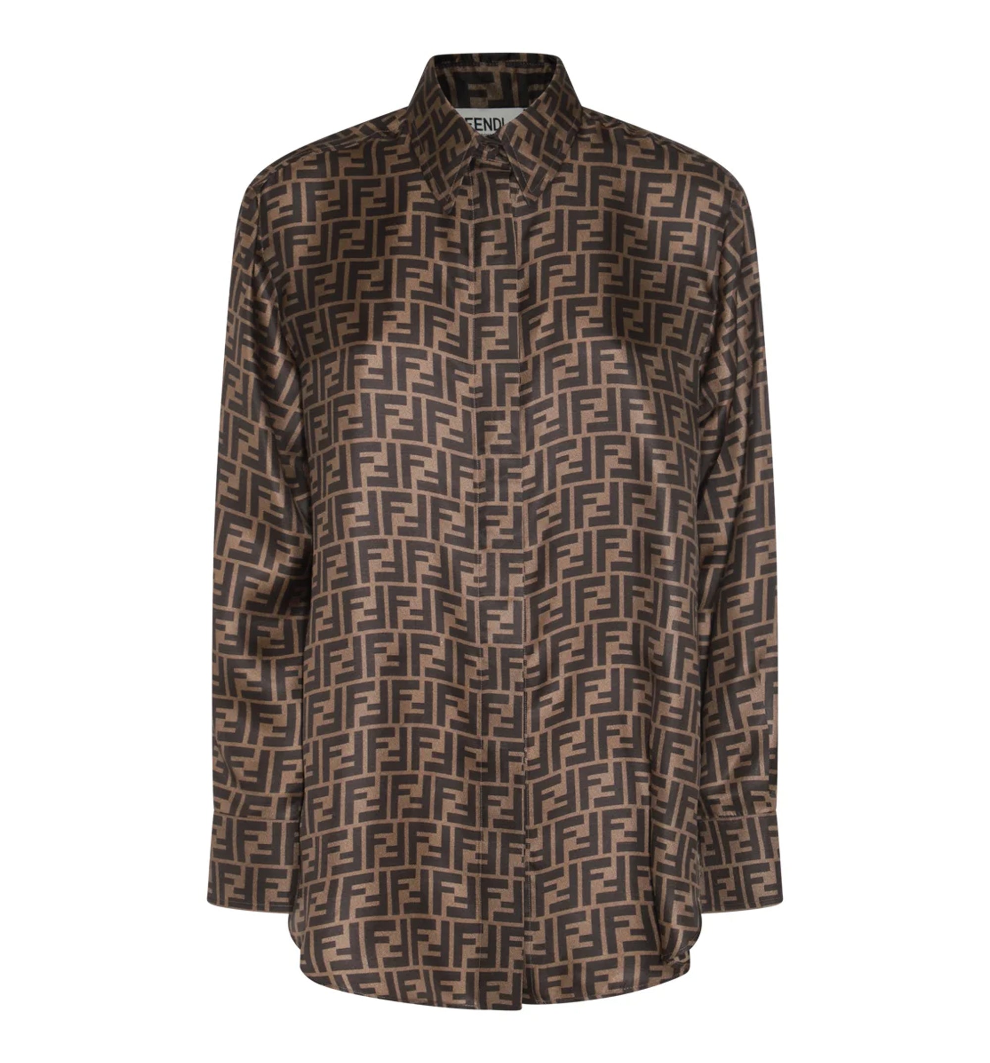 Fendi All-Over FF Jacquard Long-Sleeved Shirt