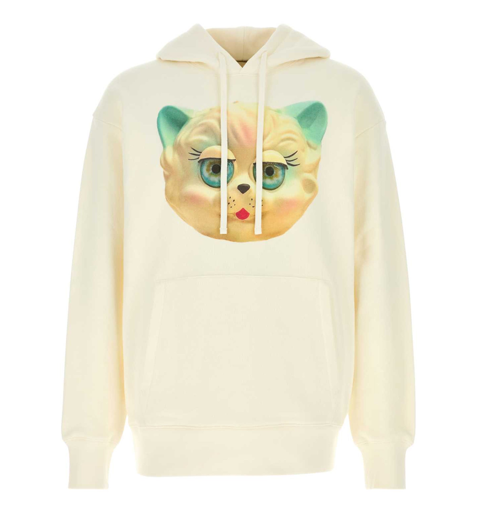Cotton Hoodie With Le Chat De La Maison Print
