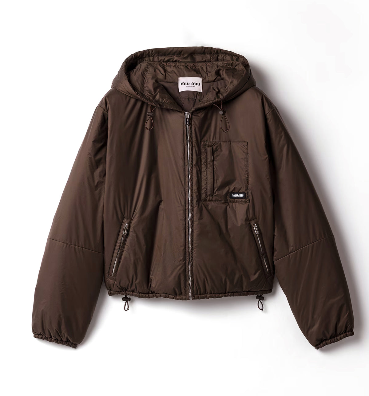 Cropped ripstop down jacket