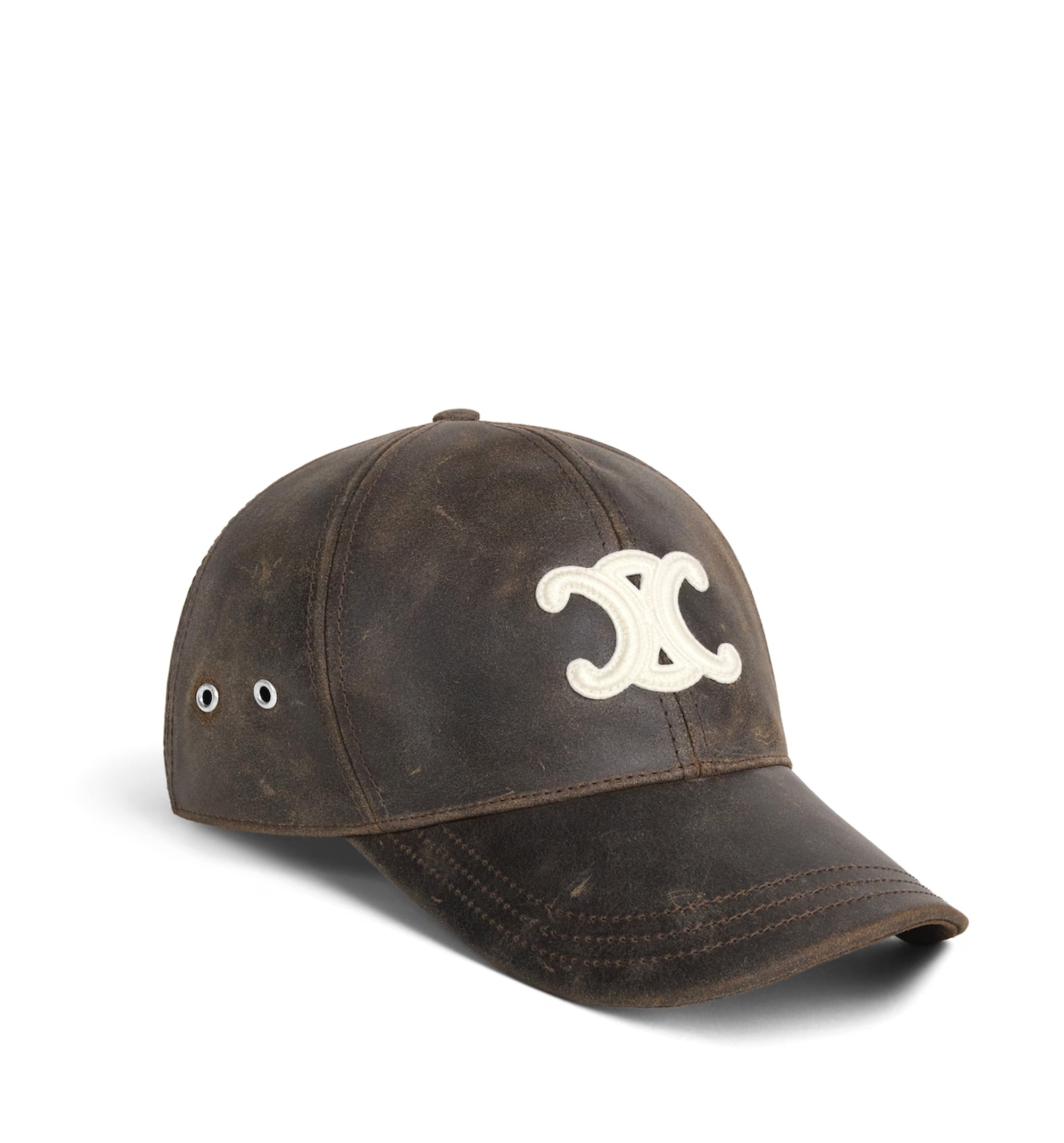 Triomphe Baseball Cap In Waxed Suede Calfskin