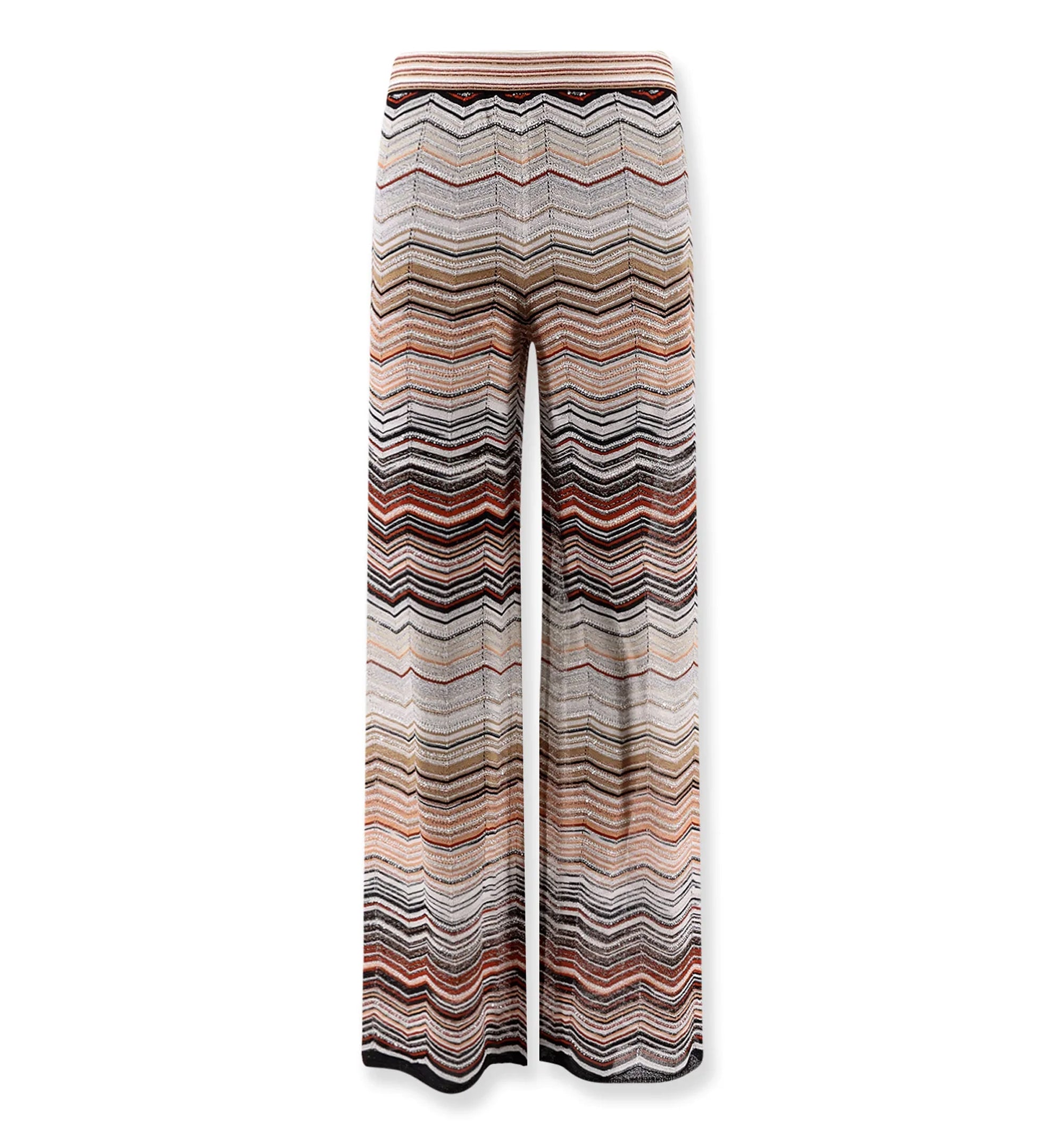 Viscose Trousers With Laminated Chevron Pattern