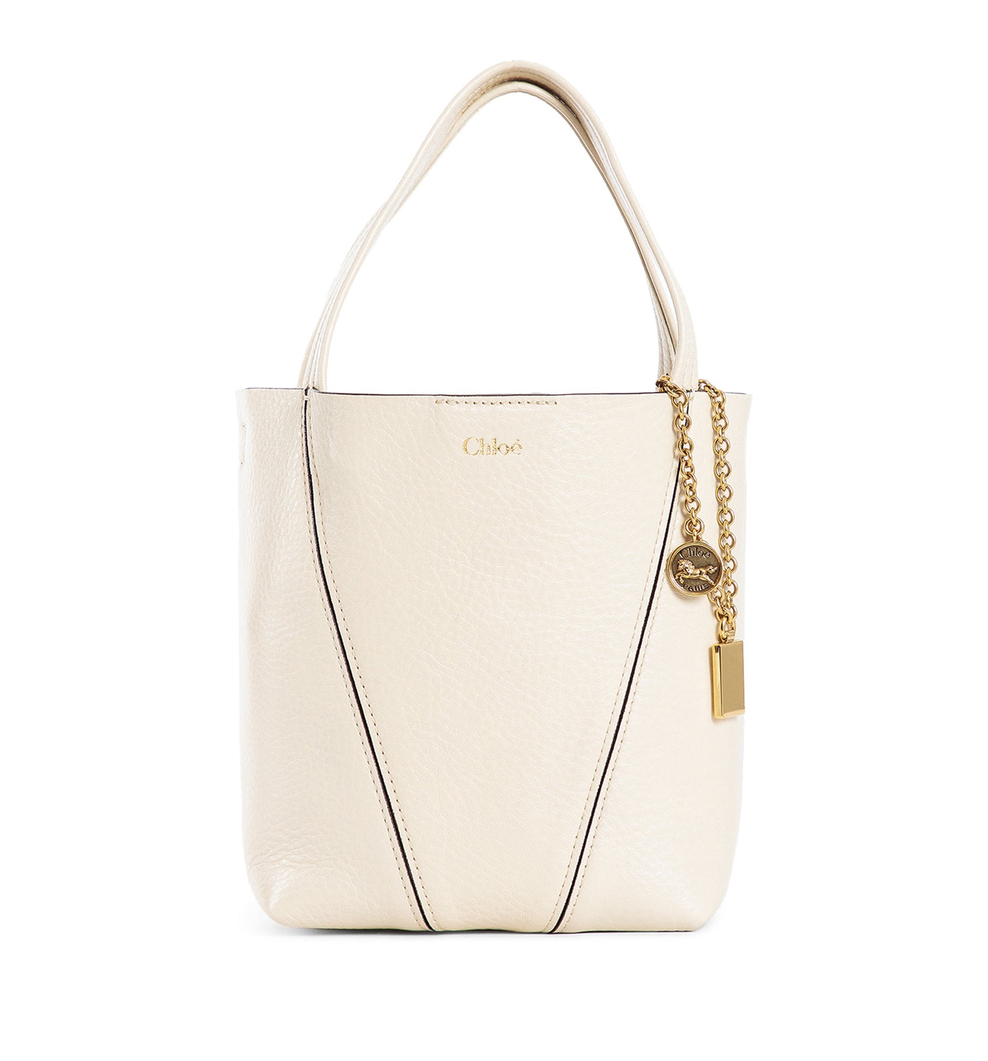 Small Chloé Spin Tote Bag In Grained Leather