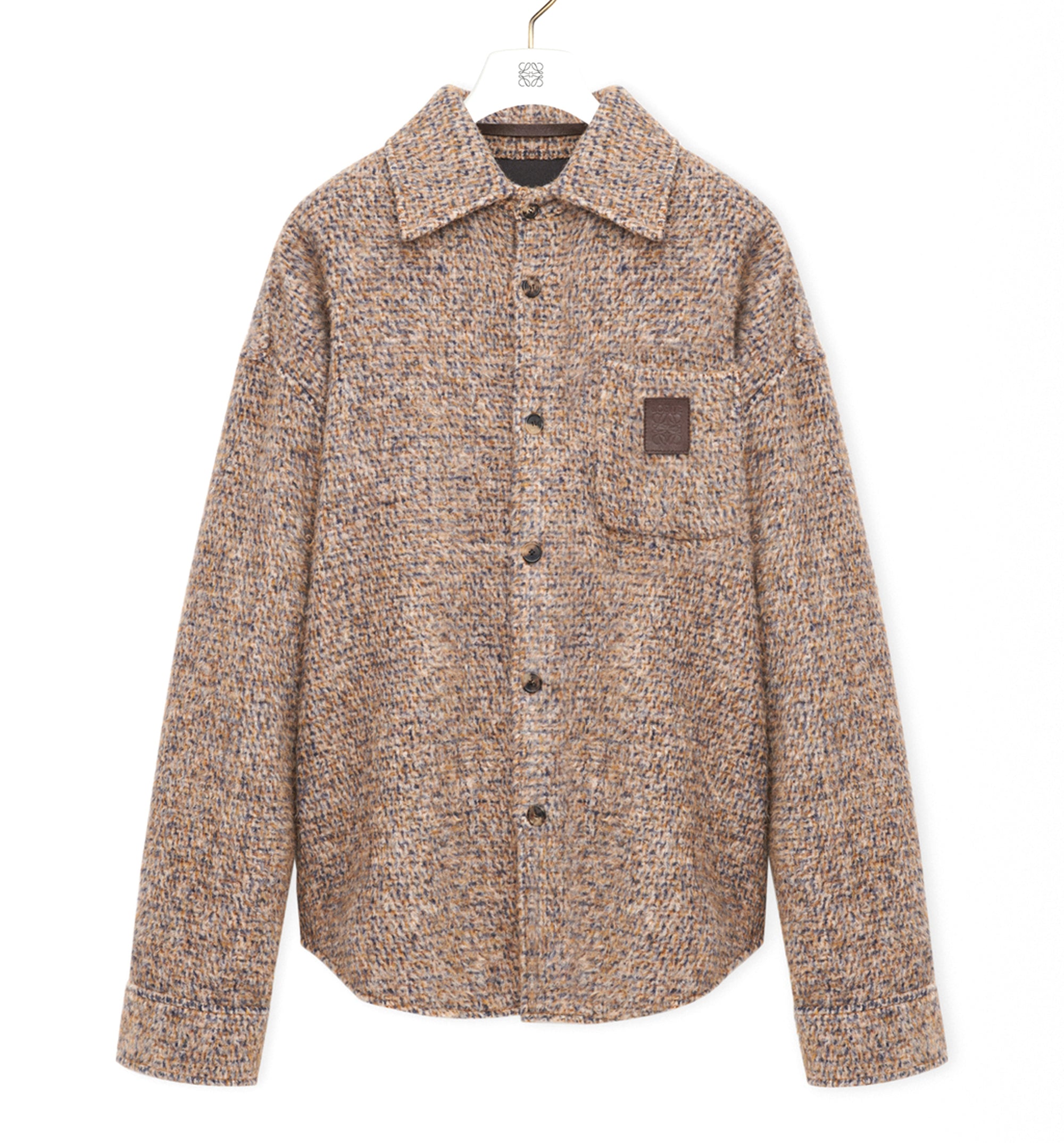 Overshirt in wool and llama blend