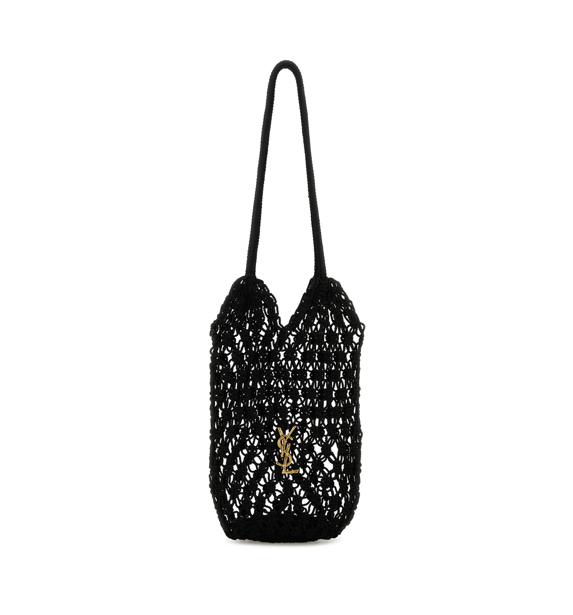 Mesh large Cassandre bucket bag - Black
