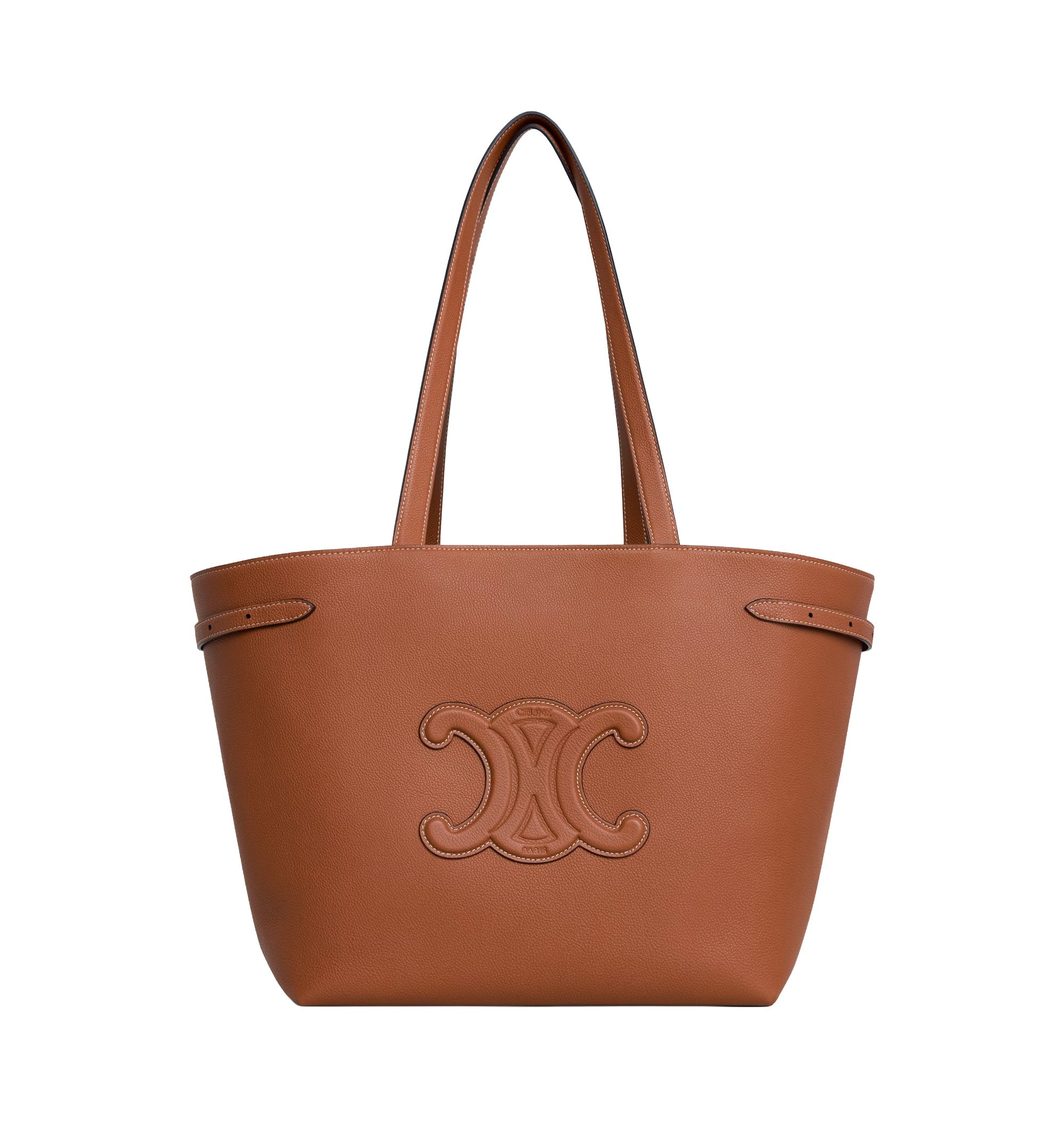 Small Vertical Cabas In Triomphe Canvas And Calfskin