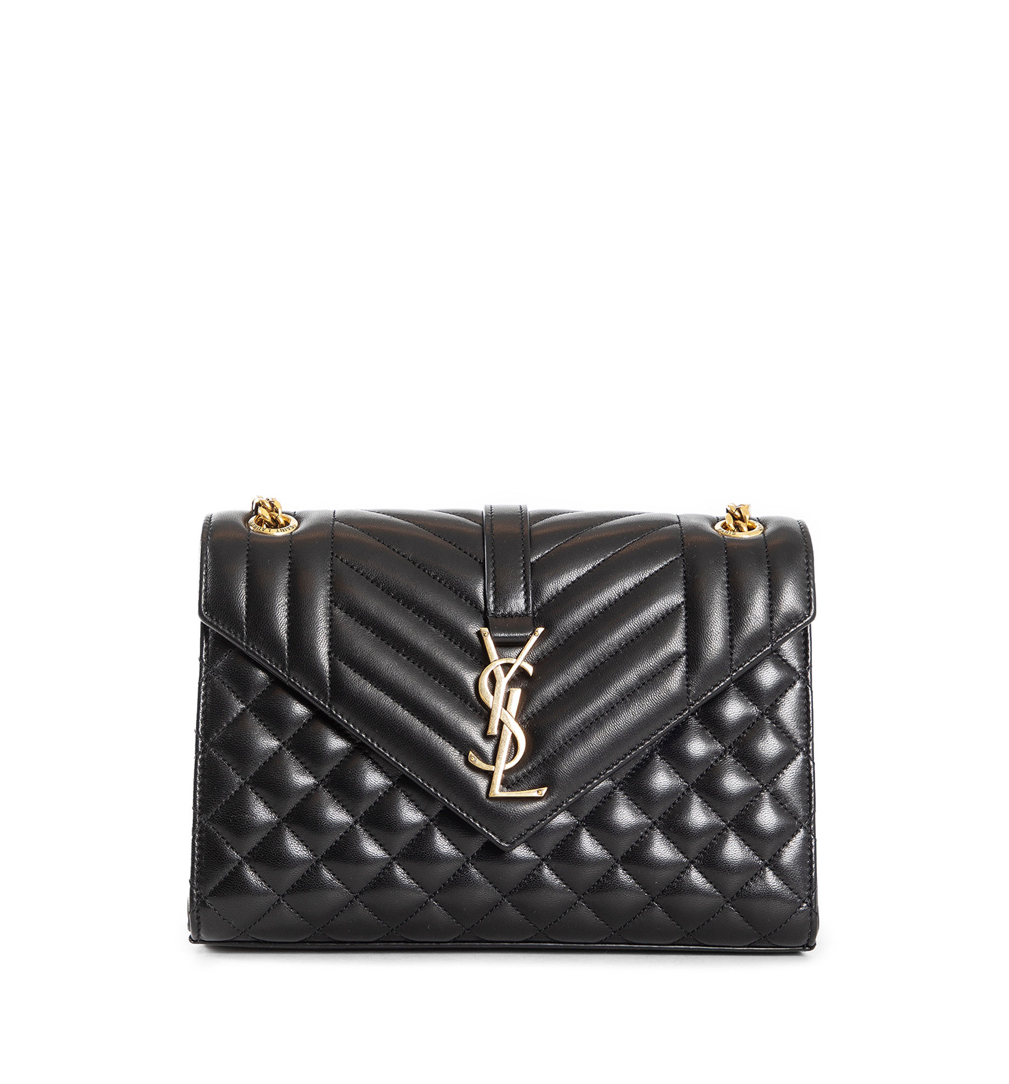 Envelope Medium In Matelassé Lambskin - Black
