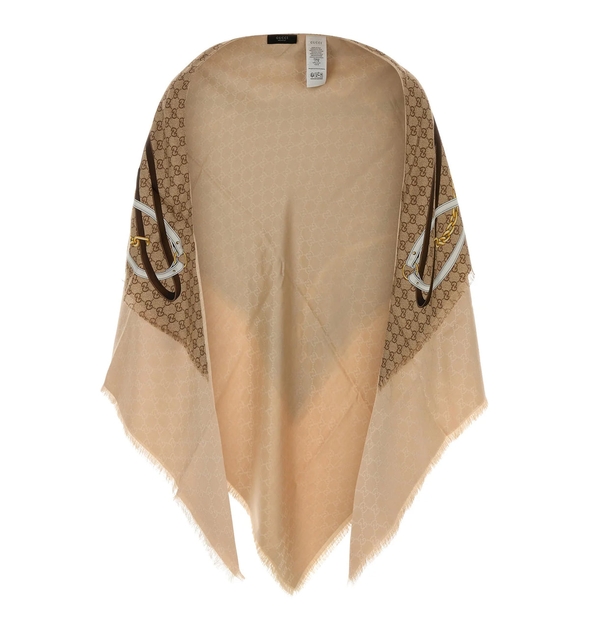 GG wool silk jacquard cape