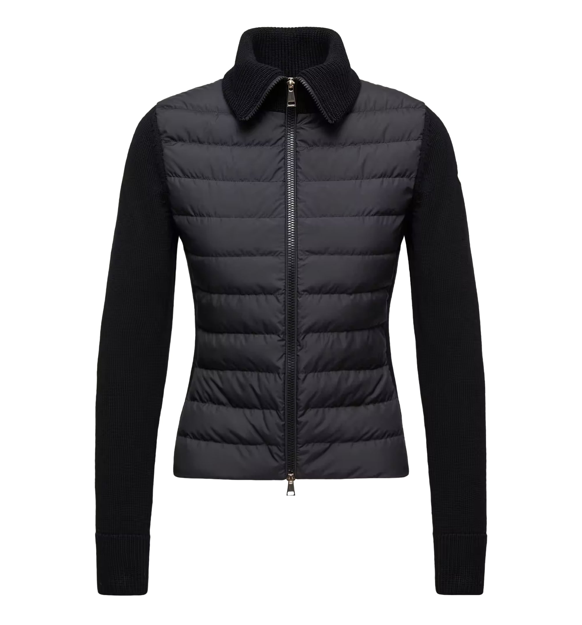 Padded Wool Zip-Up Cardigan