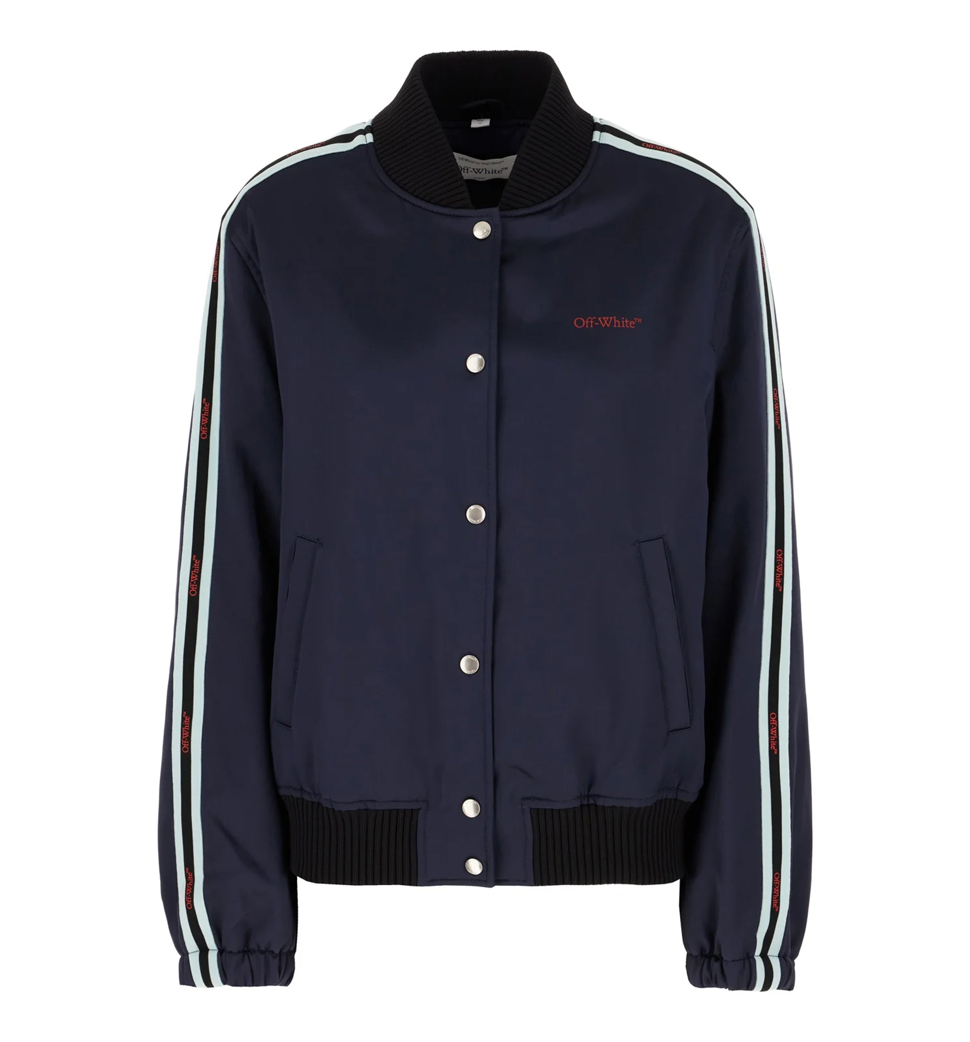 Acetate blend padded bomber jacket