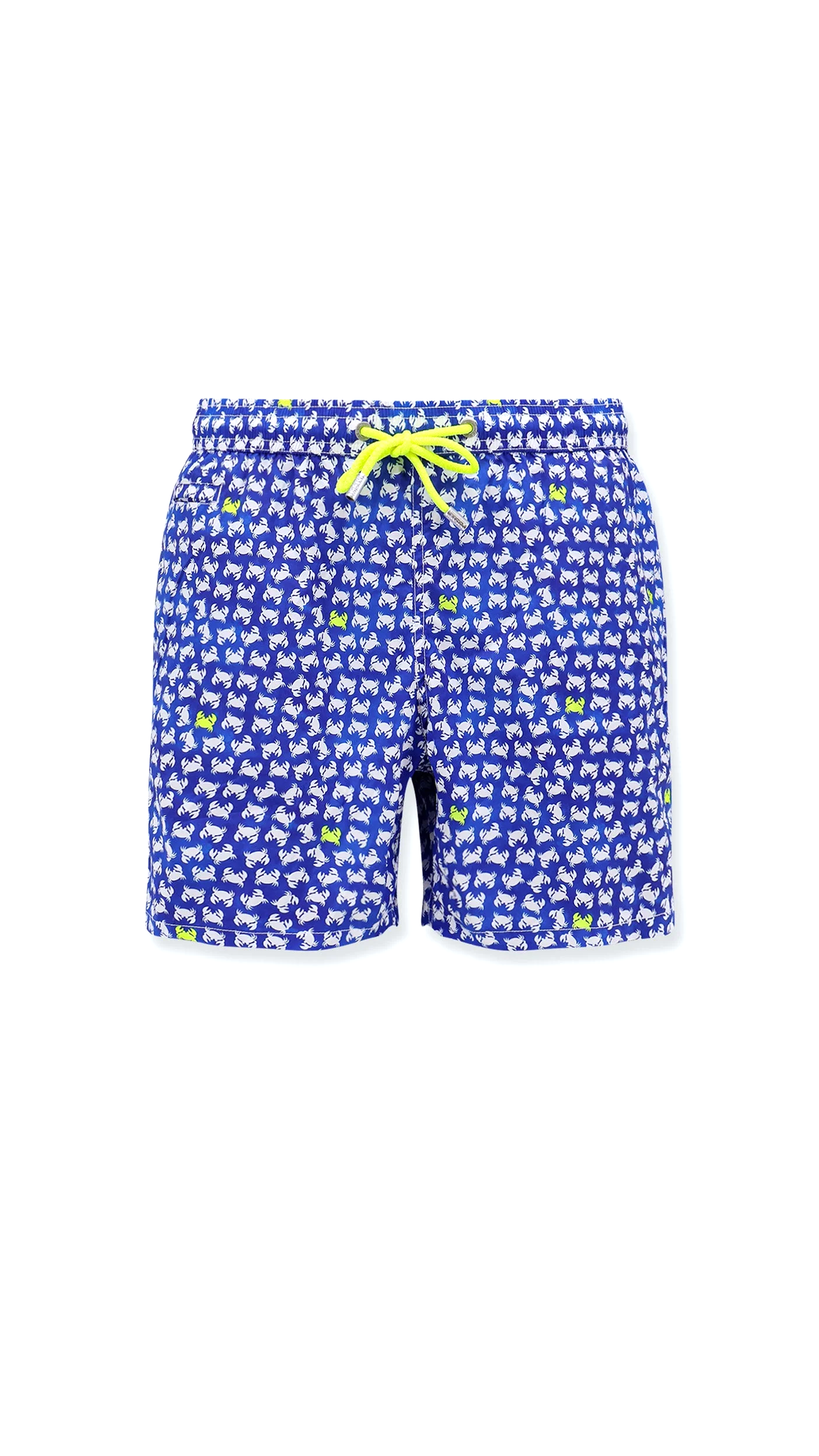 Comfort Light Nylon Swim Trunk With Crab Background Print - Multi